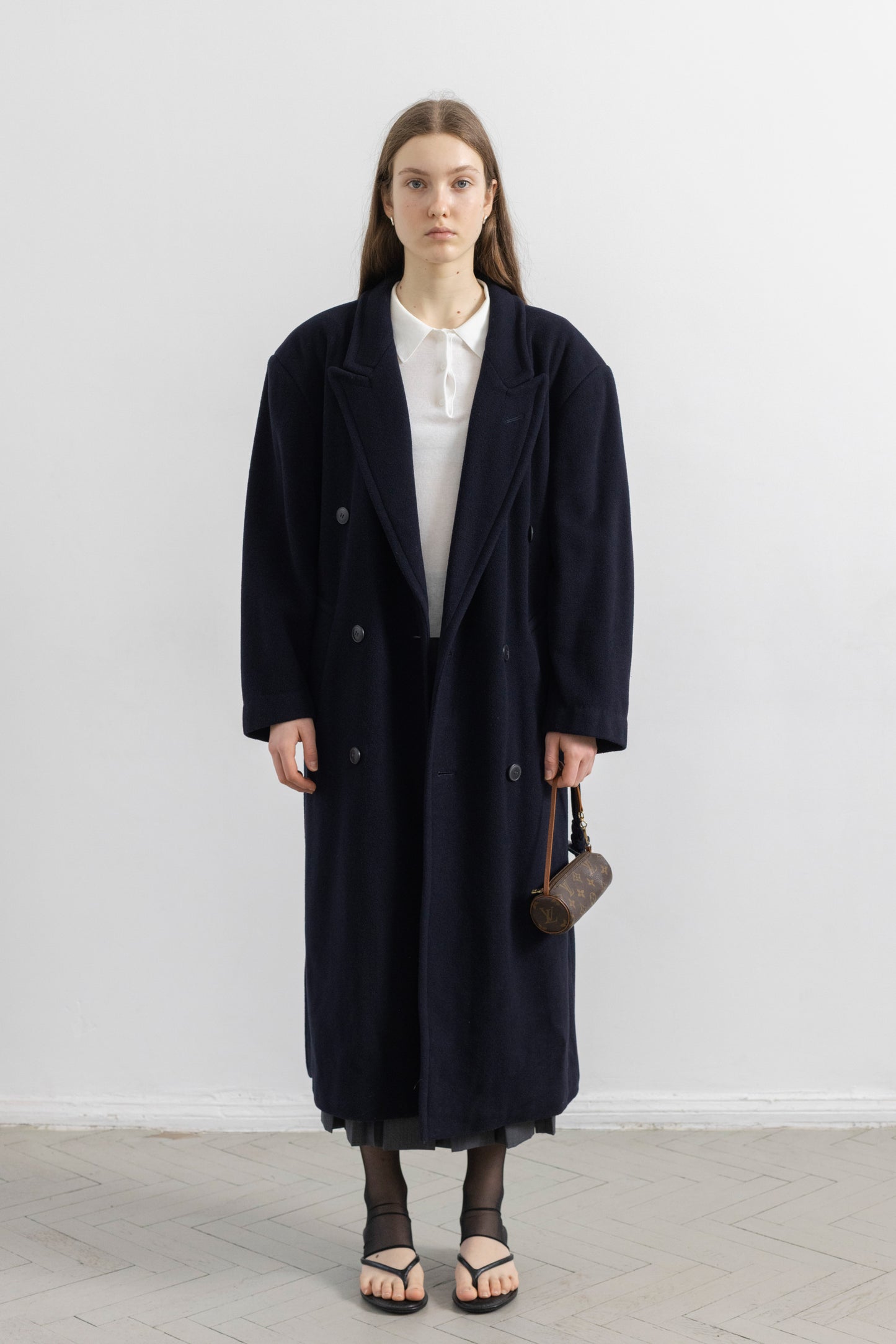 Vintage Navy Wool Coat