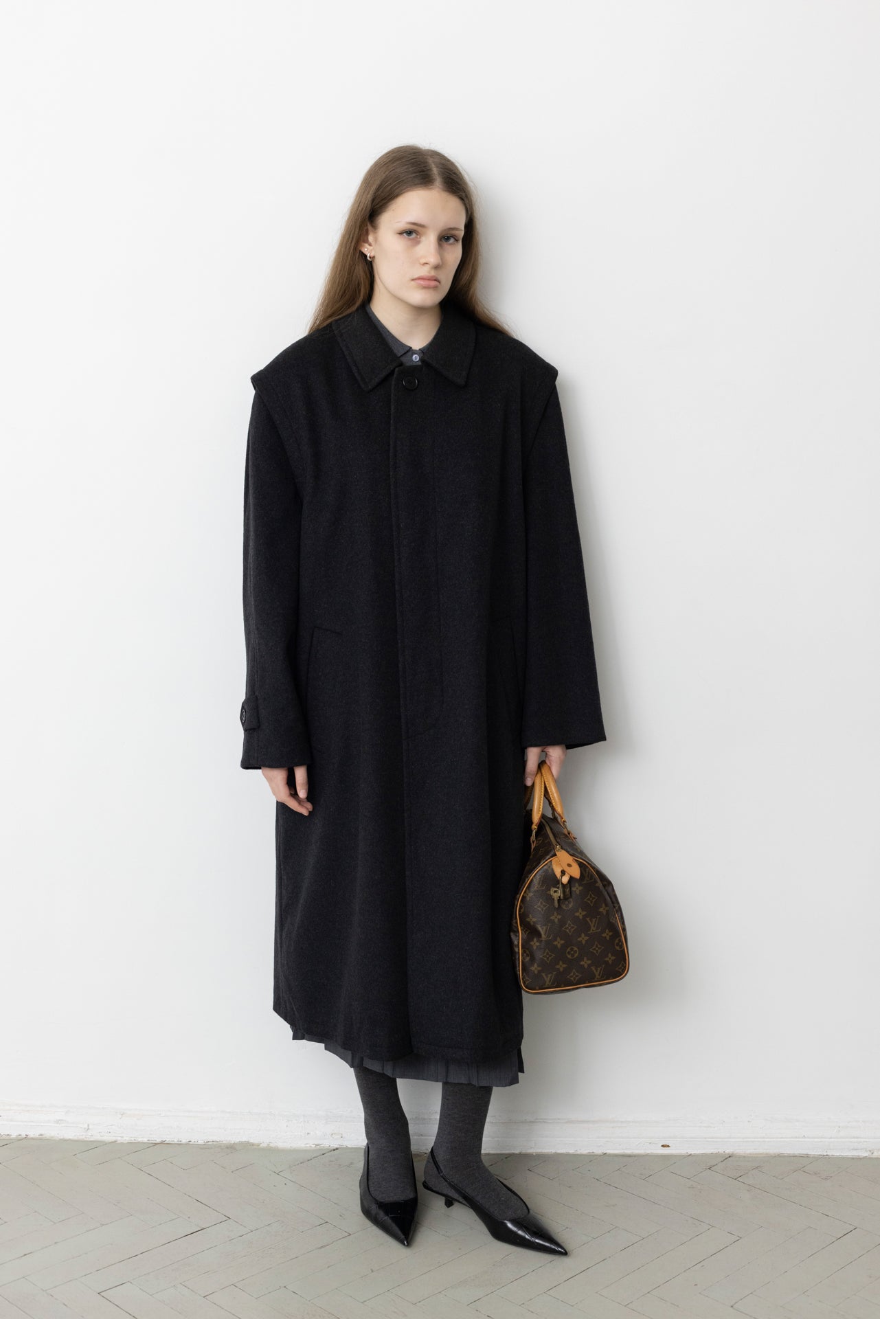 Vintage Grey Cashmere Wool Coat