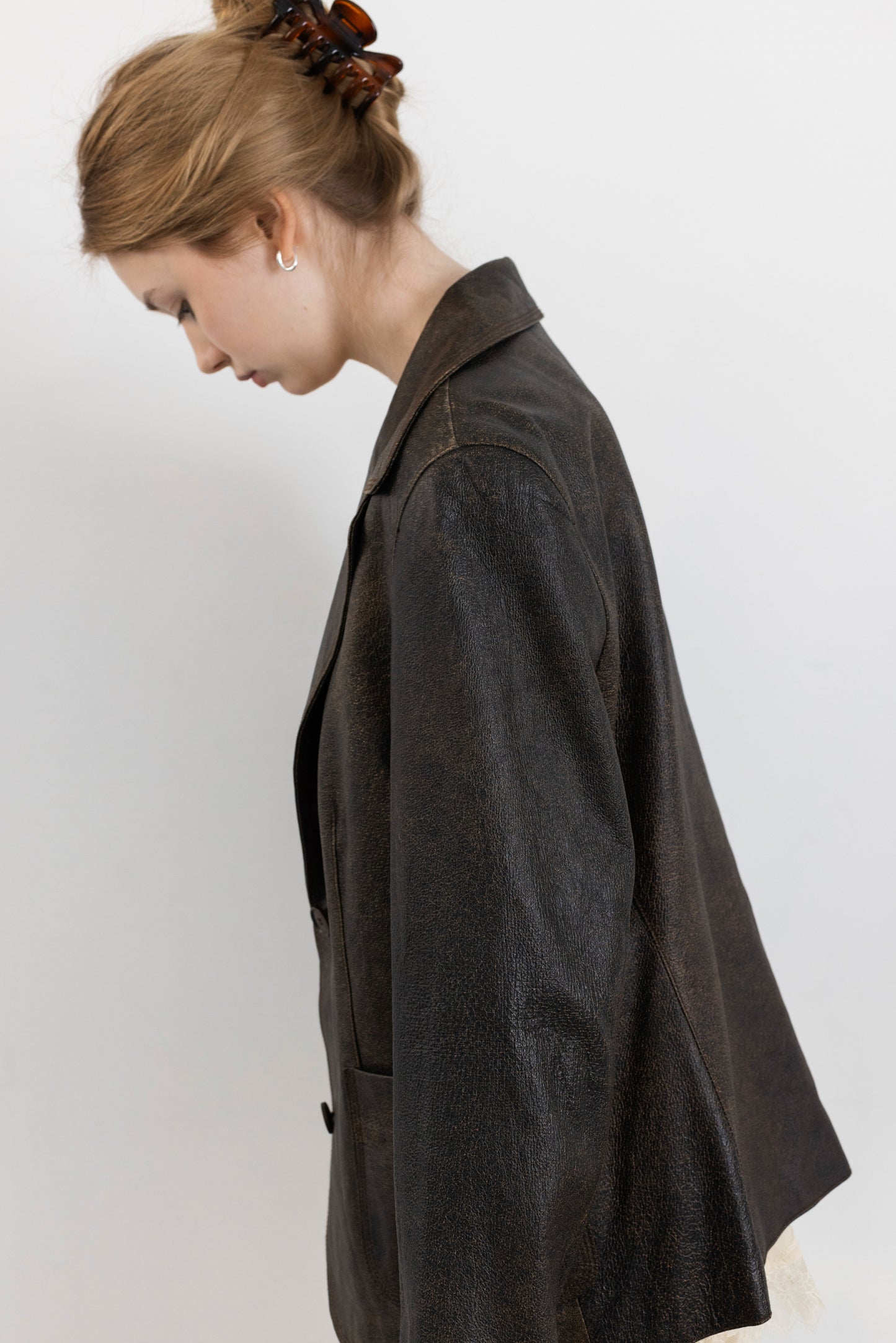 Vintage Brown Distressed Leather Jacket