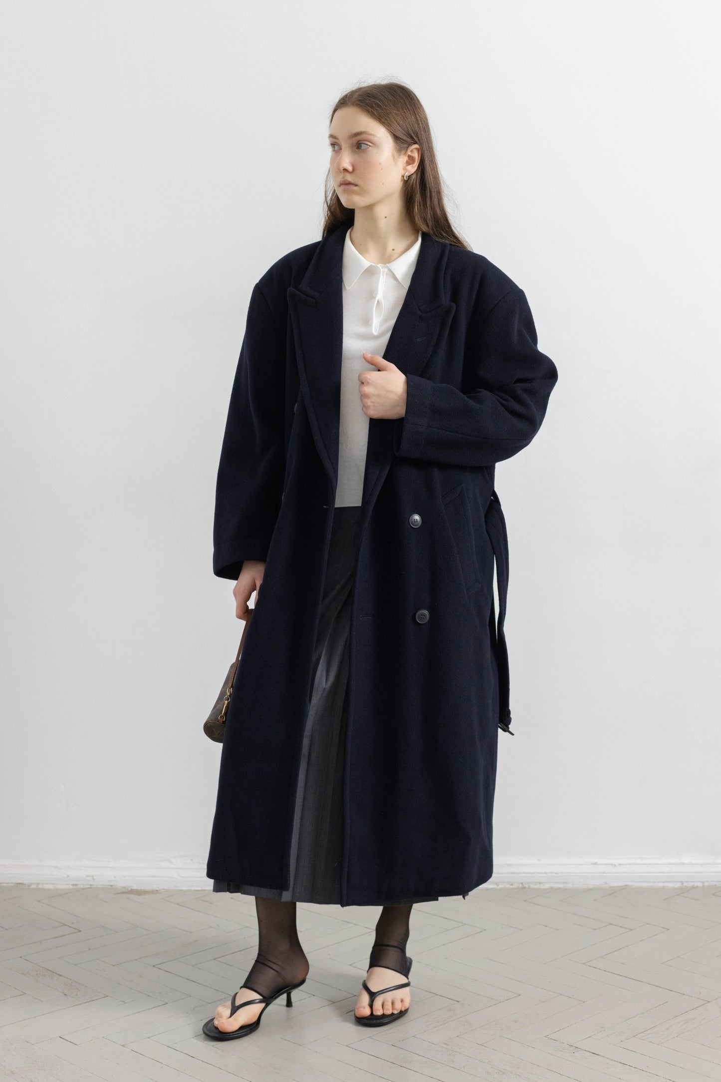 Vintage Navy Wool Coat