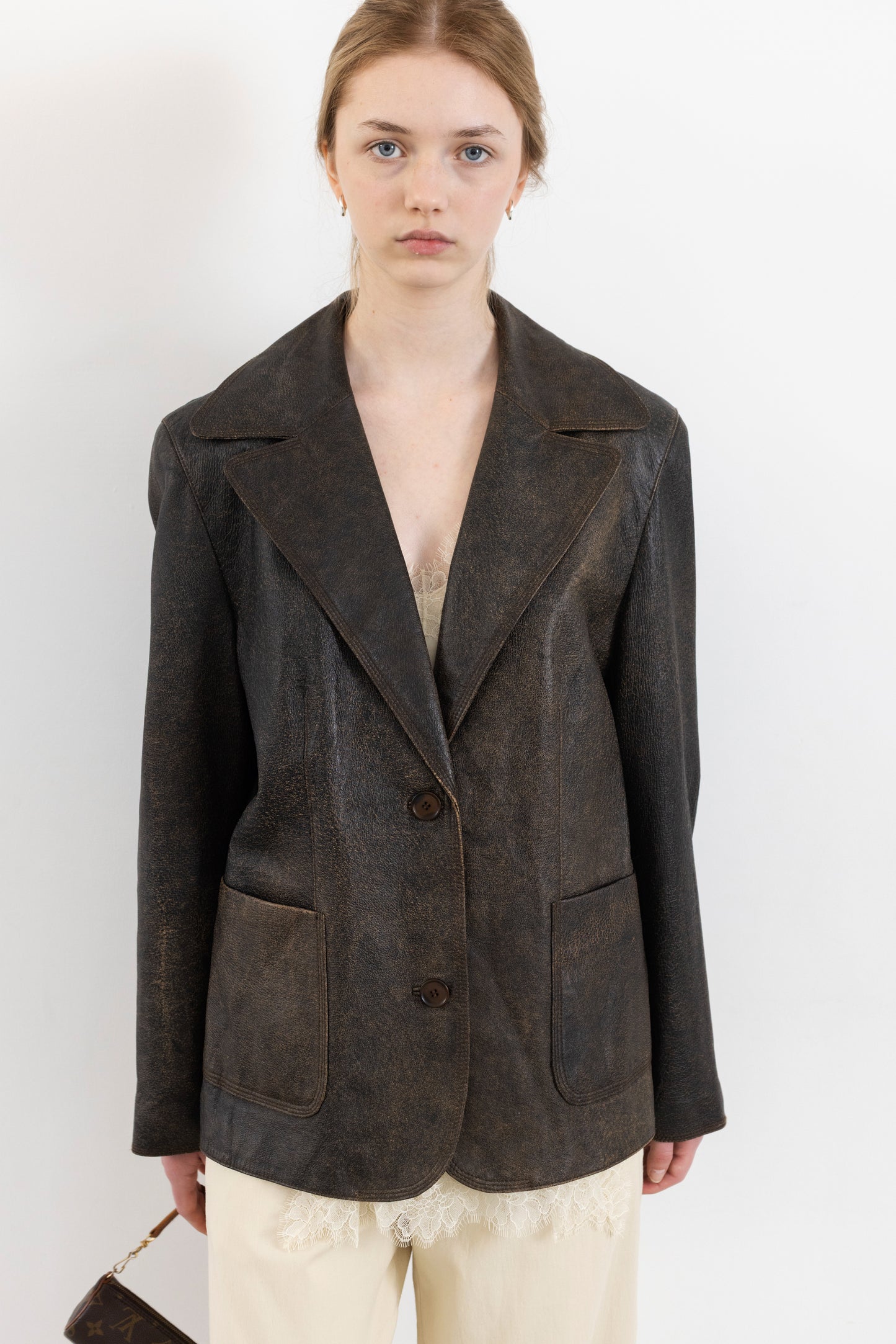 Vintage Brown Distressed Leather Jacket