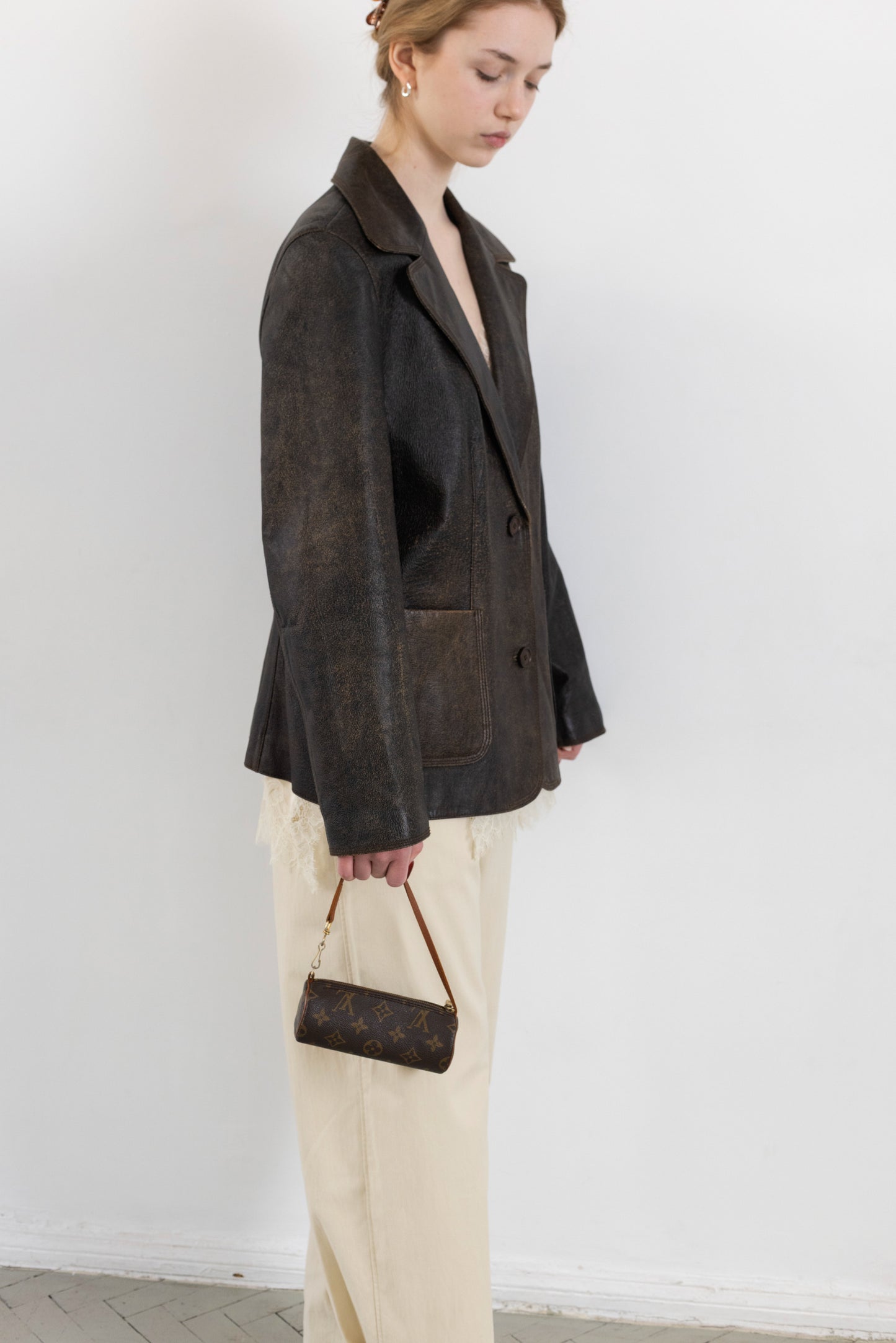 Vintage Brown Distressed Leather Jacket