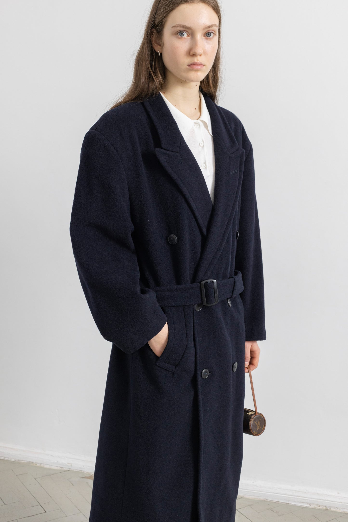 Vintage Navy Wool Coat