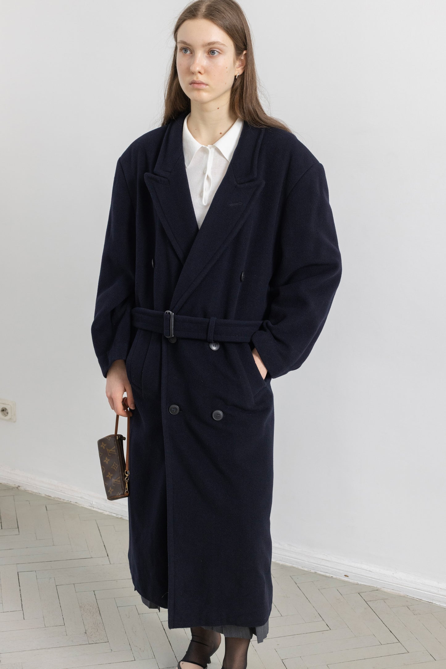 Vintage Navy Wool Coat
