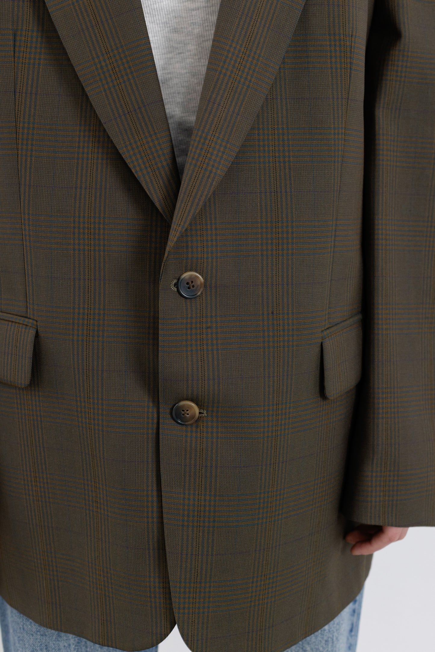 Vintage Brown Plaid Wool Blazer