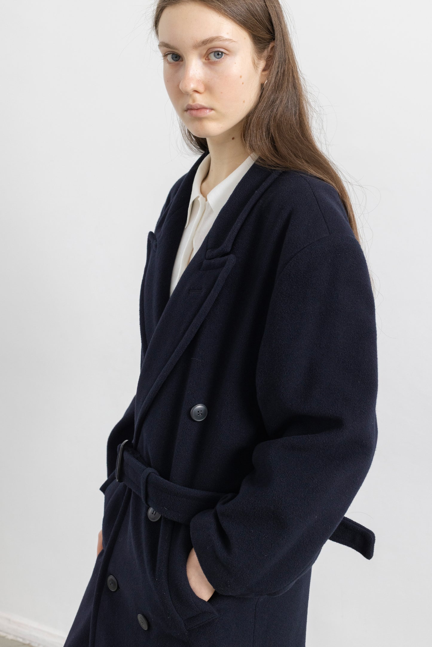 Vintage Navy Wool Coat