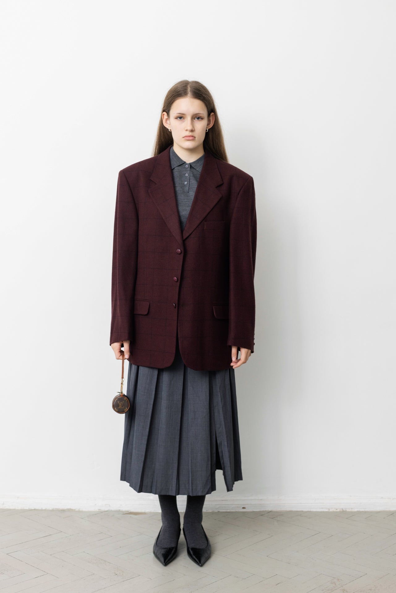 Vintage Burgundy Wool Blazer