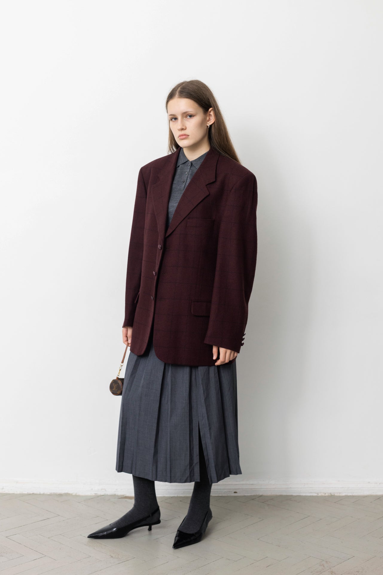 Vintage Burgundy Wool Blazer