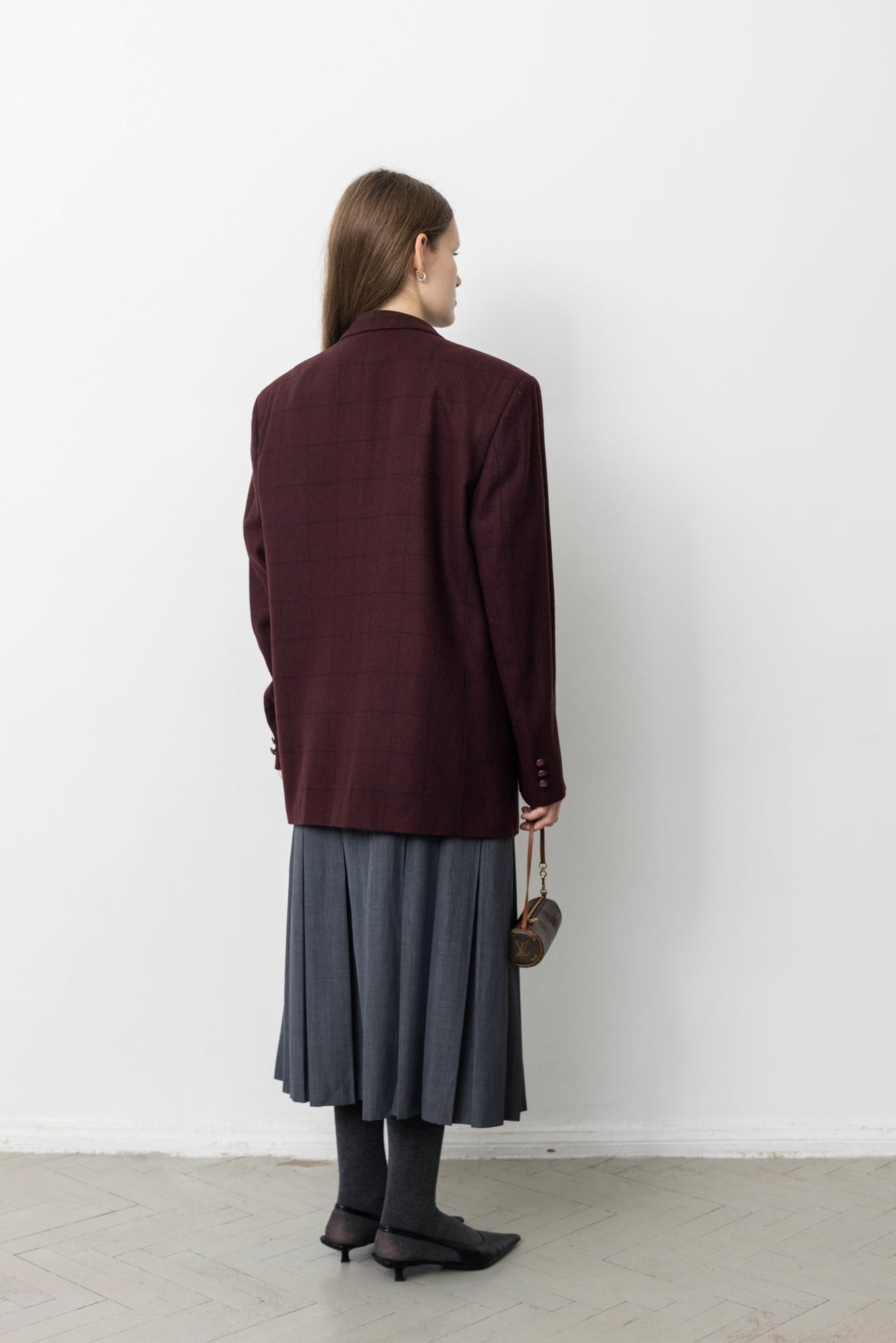 Vintage Burgundy Wool Blazer