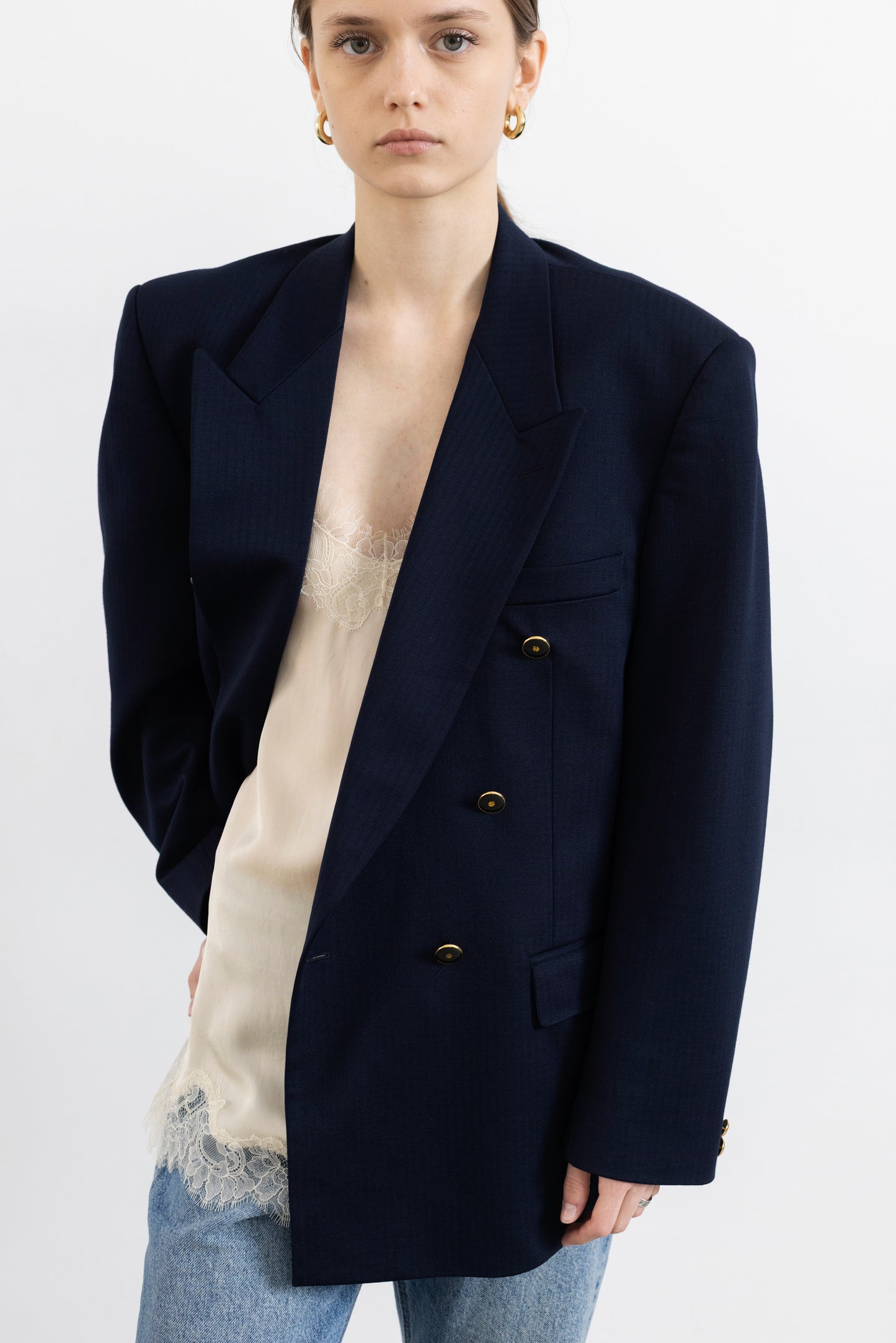 Vintage Lapidus Navy Wool Blazer