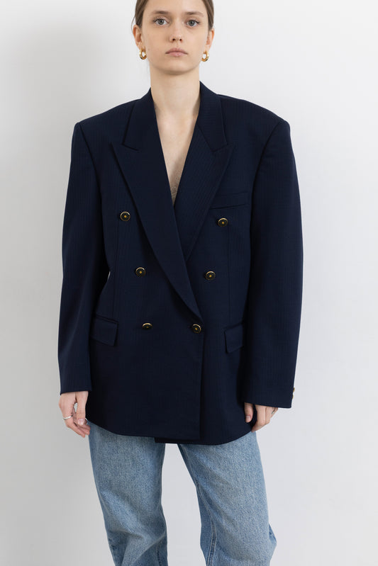 Vintage Lapidus Navy Wool Blazer