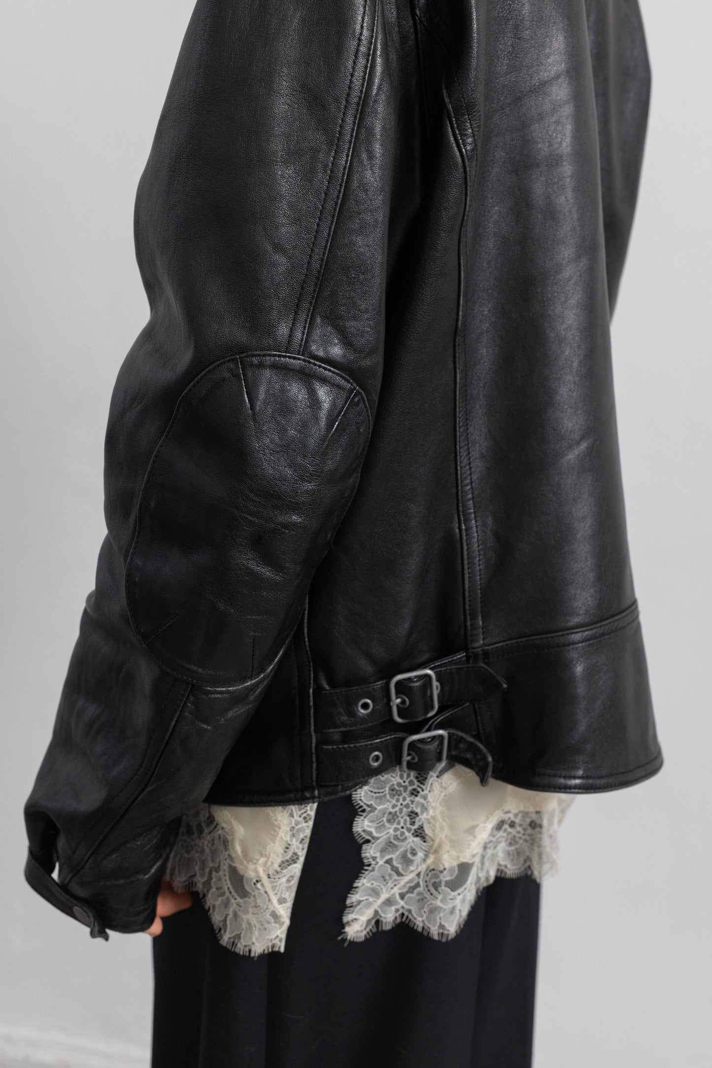 Vintage Black Leather Biker Jacket