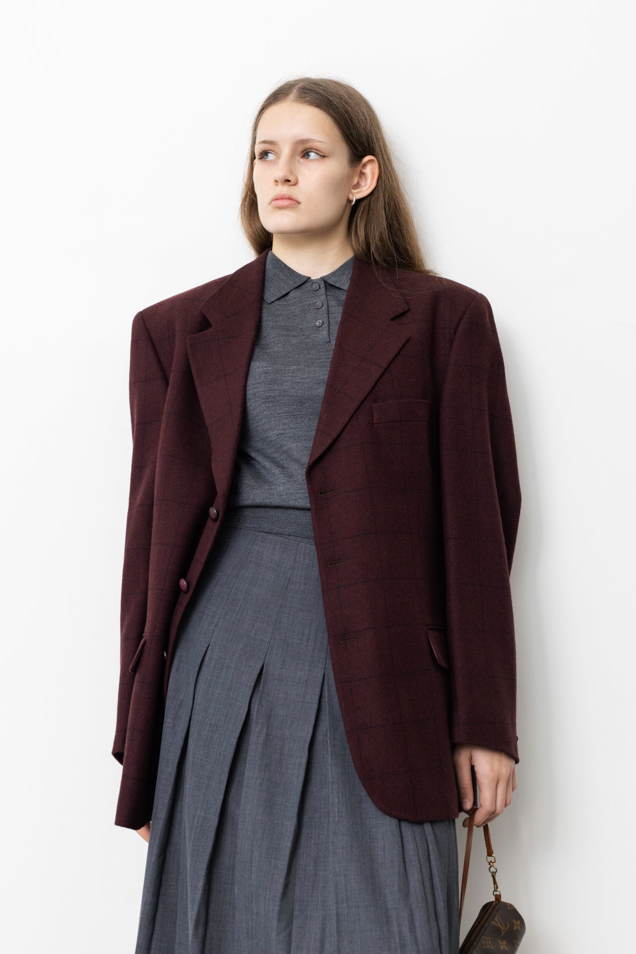 Vintage Burgundy Wool Blazer