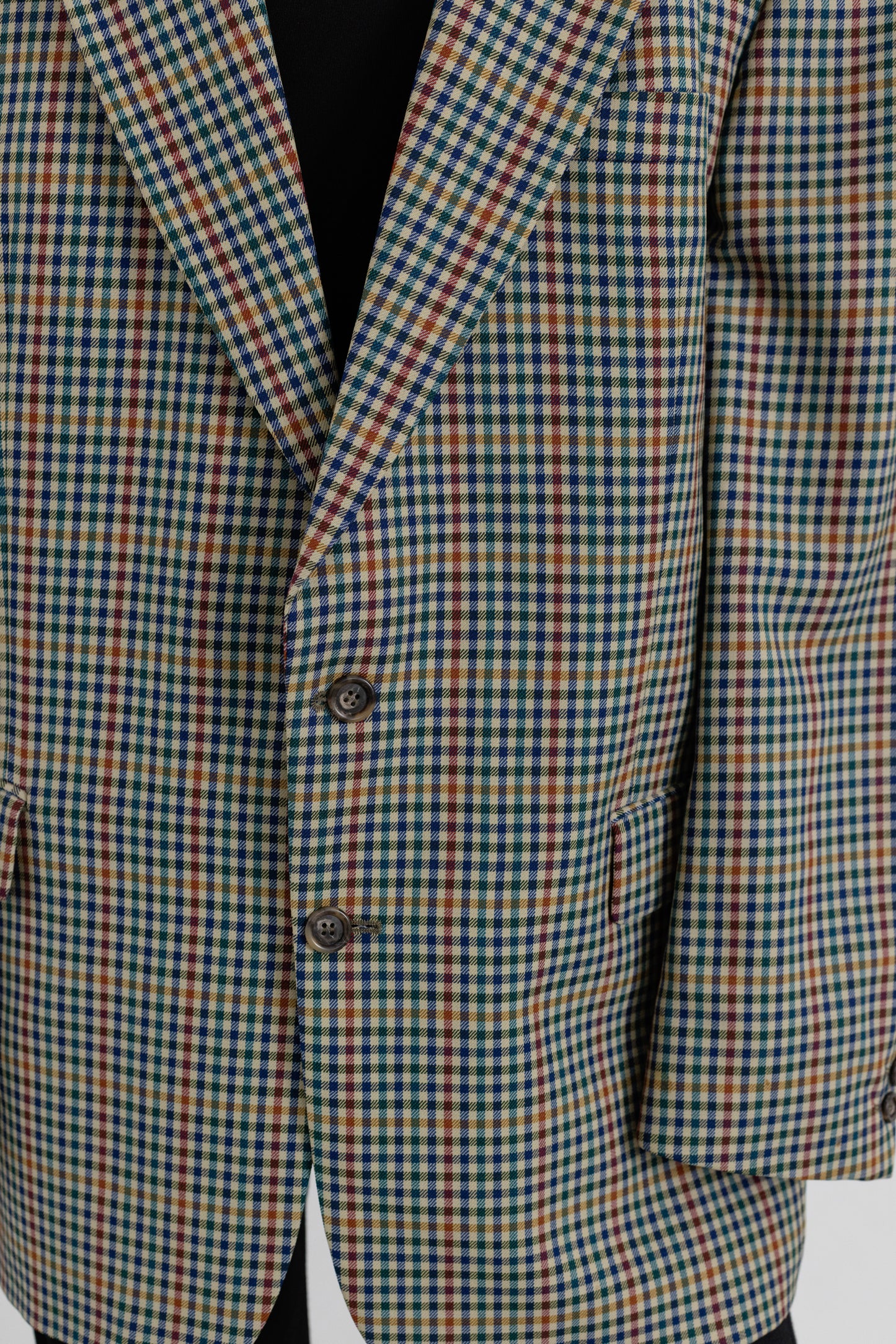 Vintage Checked 100% Wool Blazer