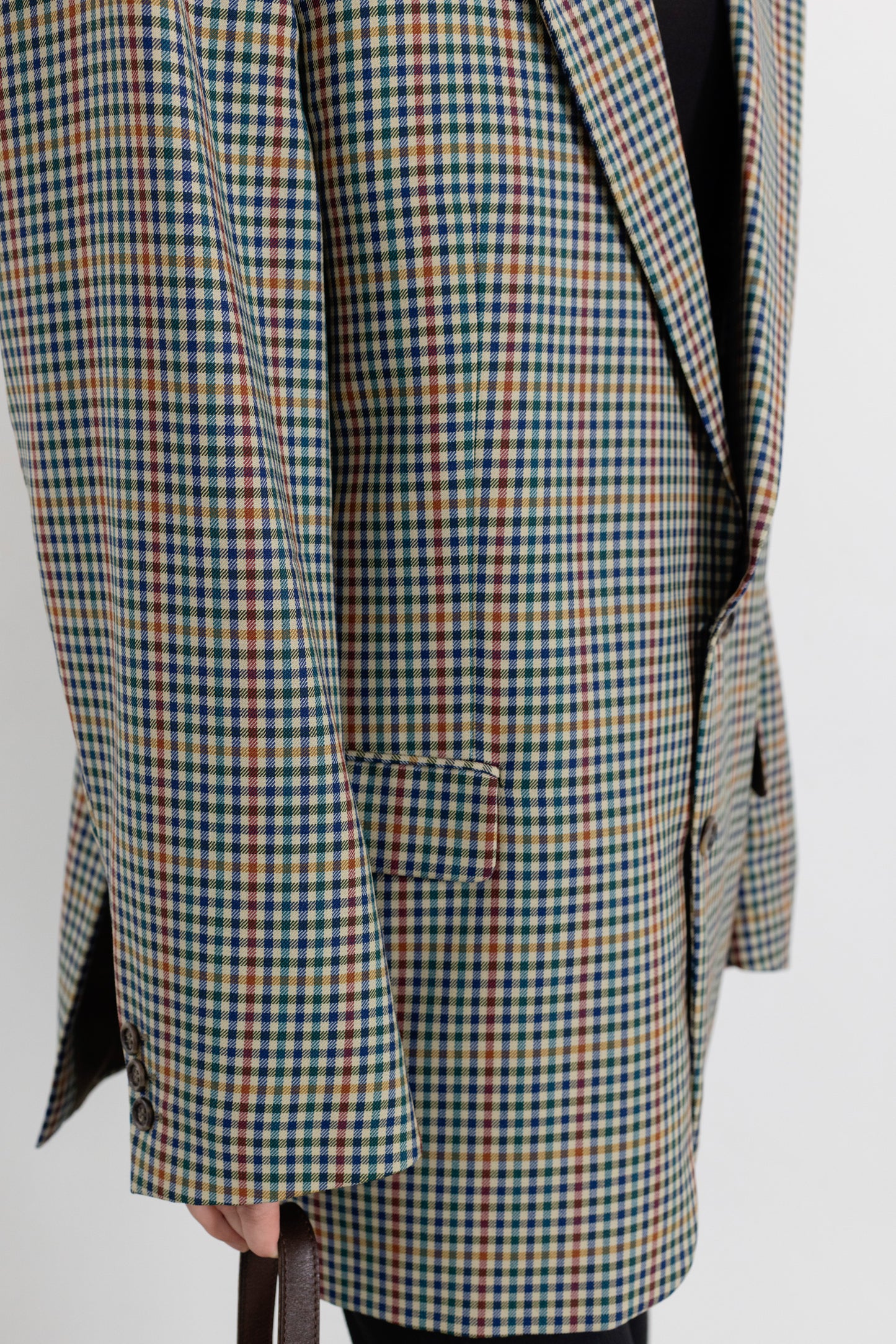 Vintage Checked 100% Wool Blazer