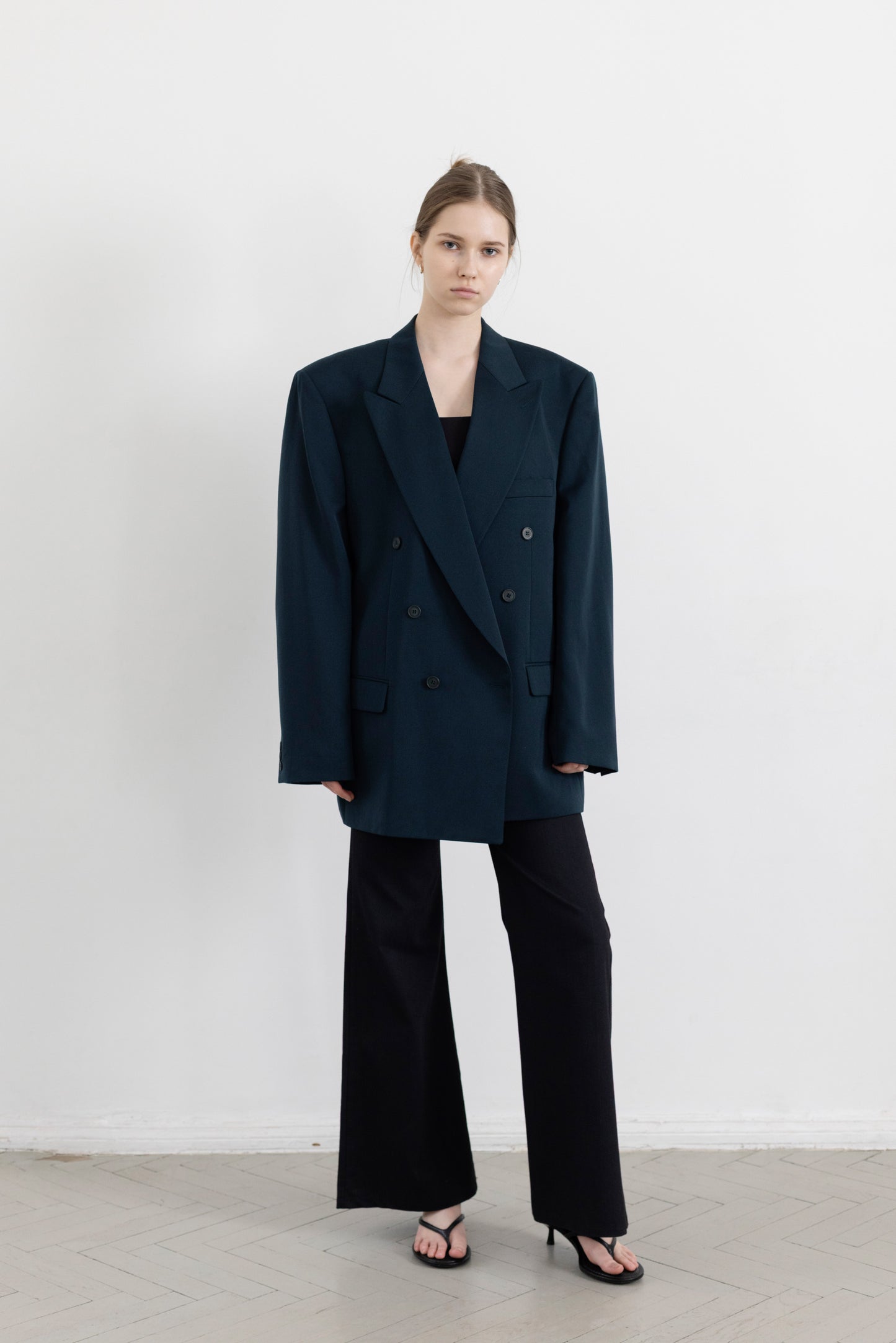 Vintage Teal Wool Blazer