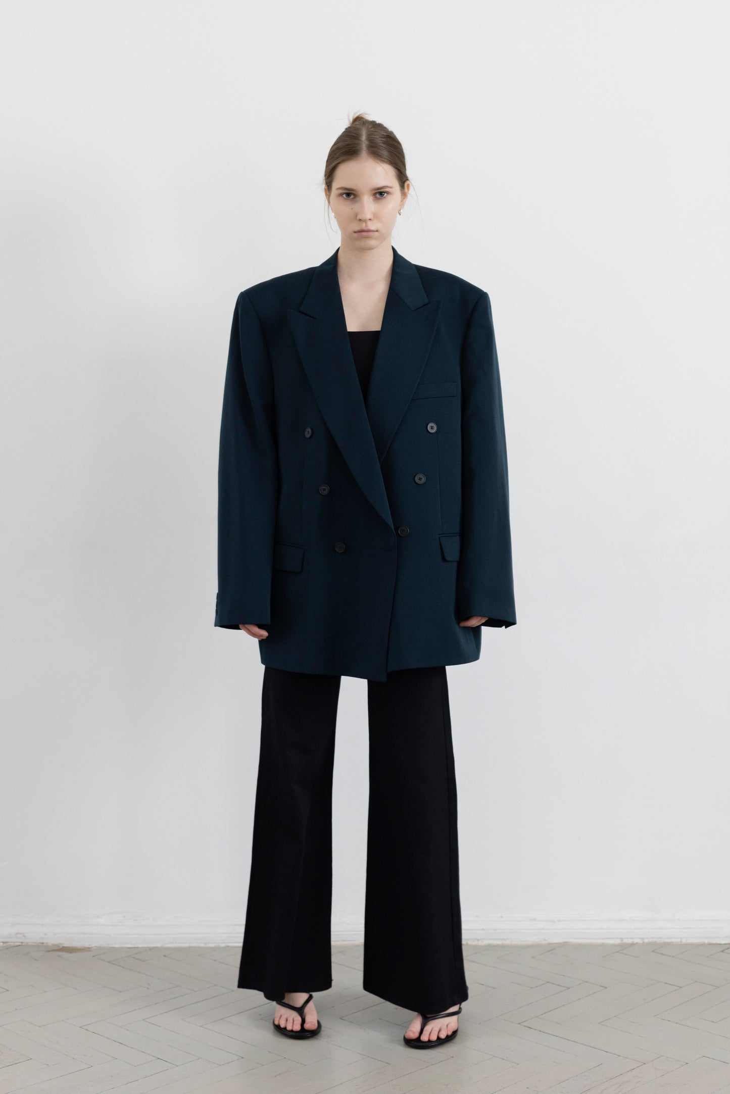 Vintage Teal Wool Blazer