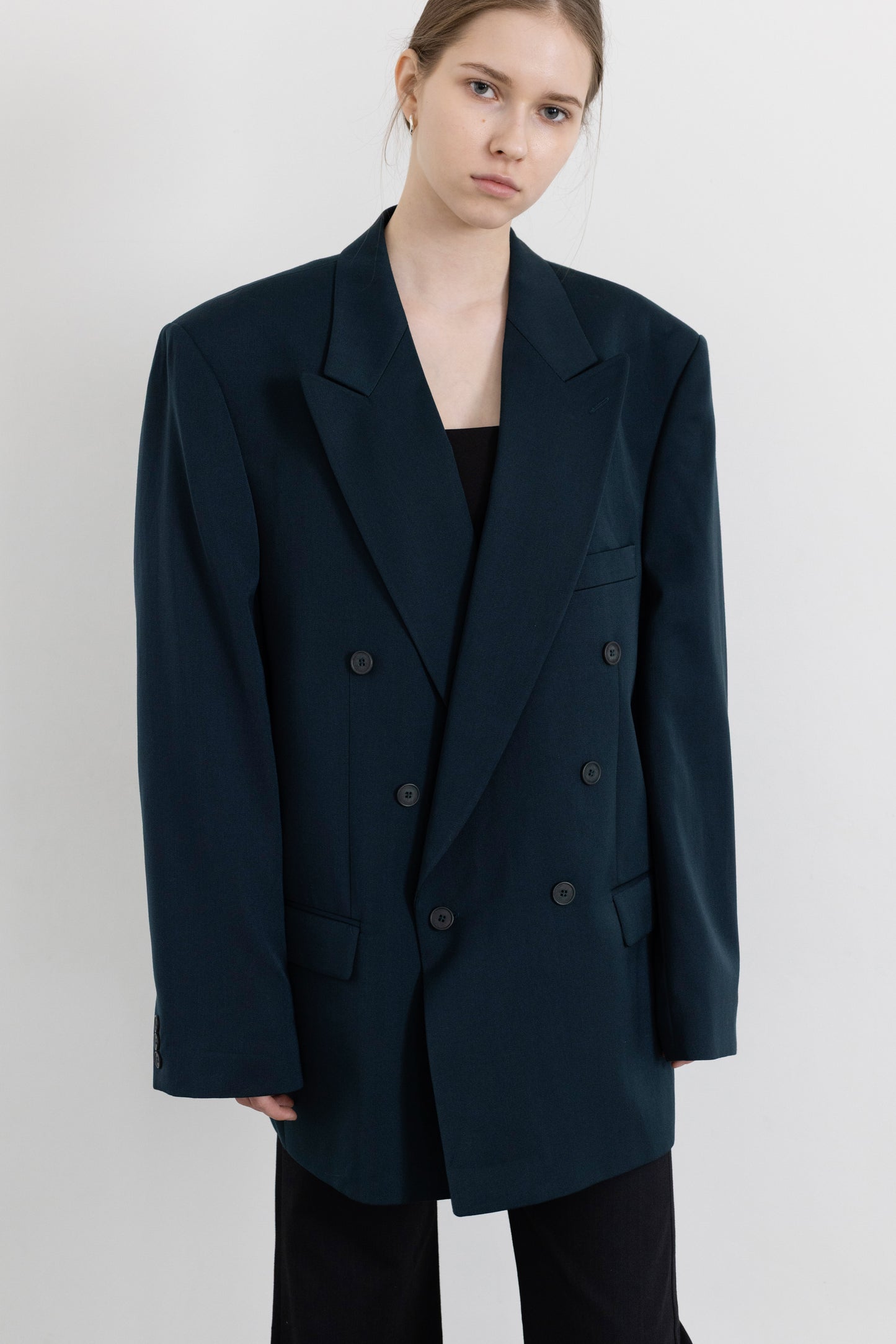 Vintage Teal Wool Blazer
