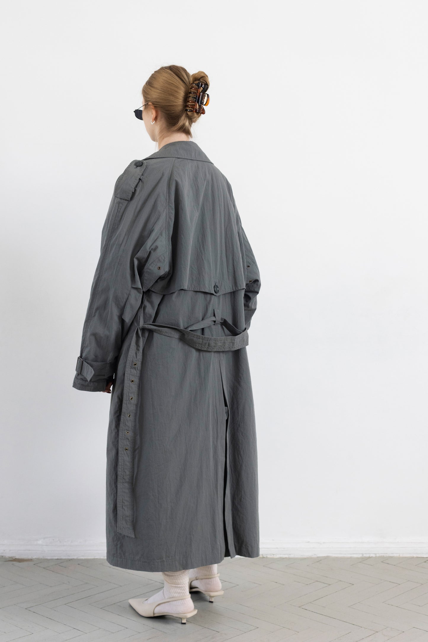 Vintage Mint Green Padded Trench Coat