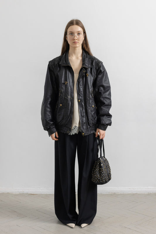 Vintage Black Leather Jacket