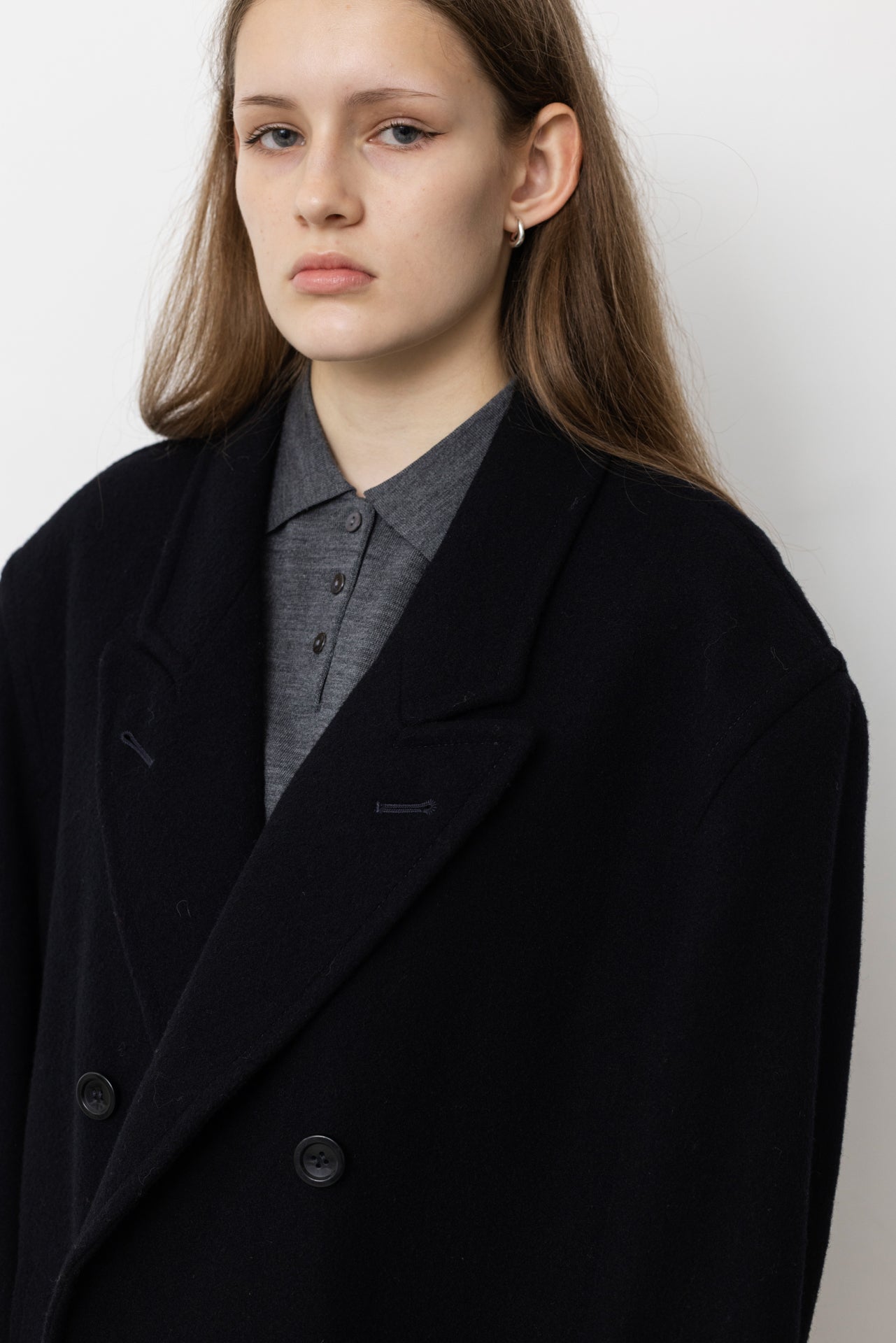 Vintage Black Oversized Wool Coat
