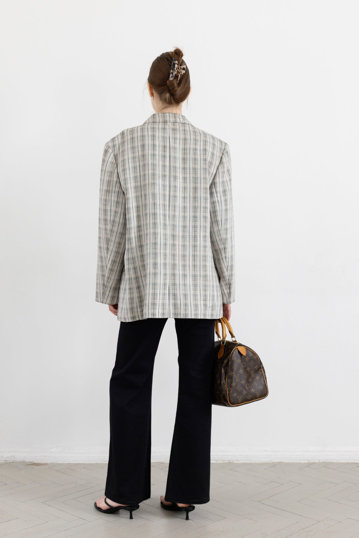 Vintage Grey Plaid Blazer