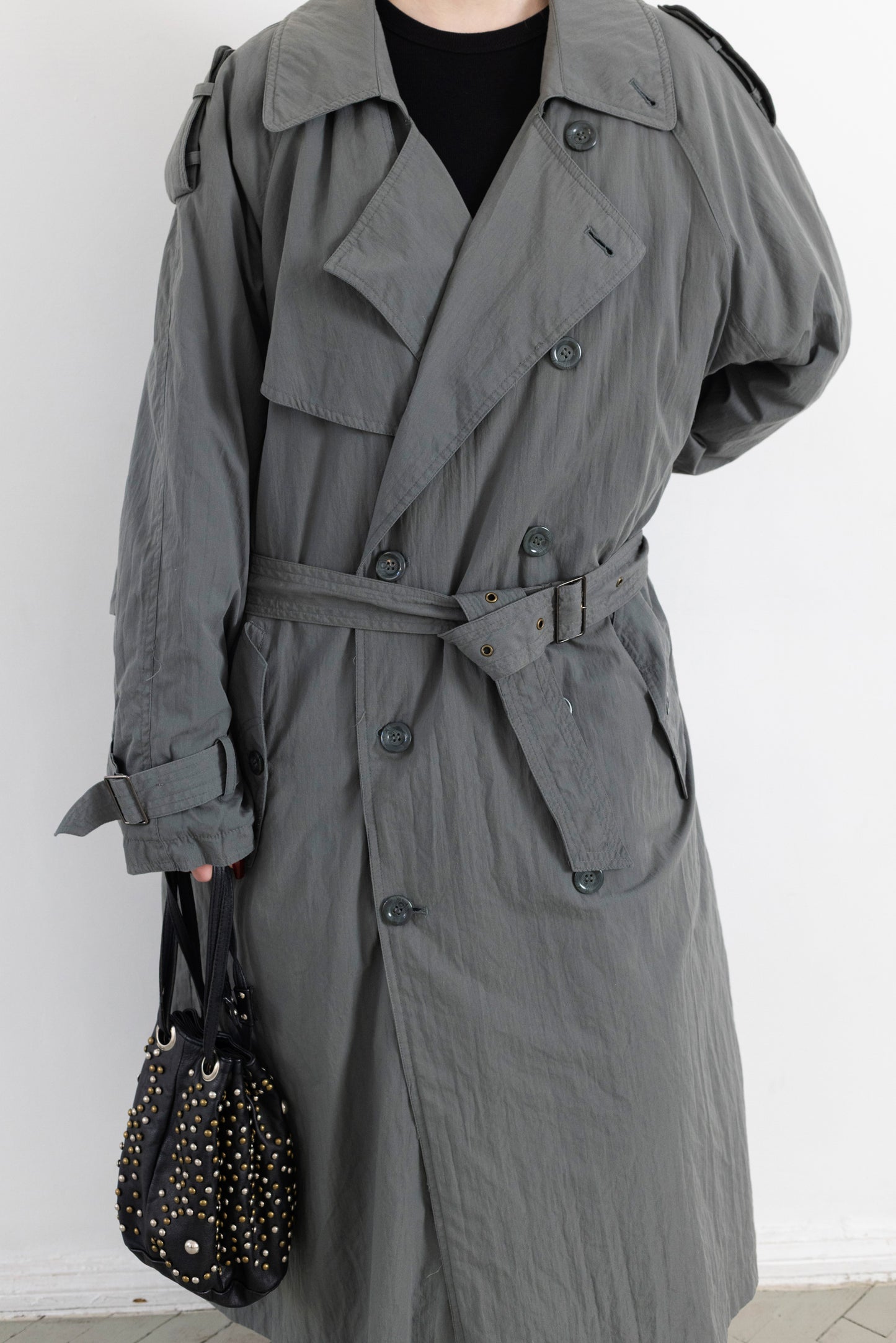 Vintage Mint Green Padded Trench Coat