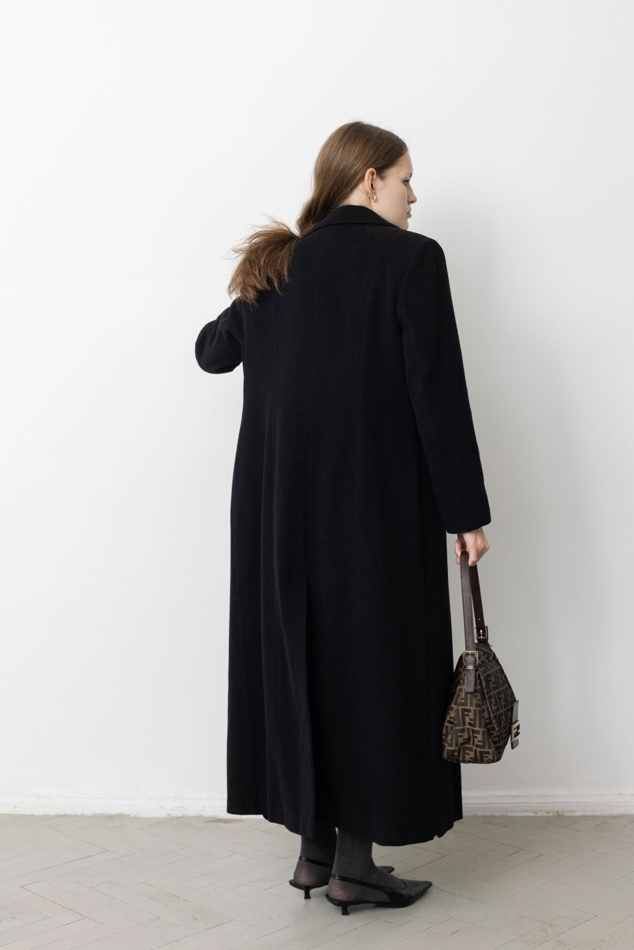 Vintage Long Black Wool Coat