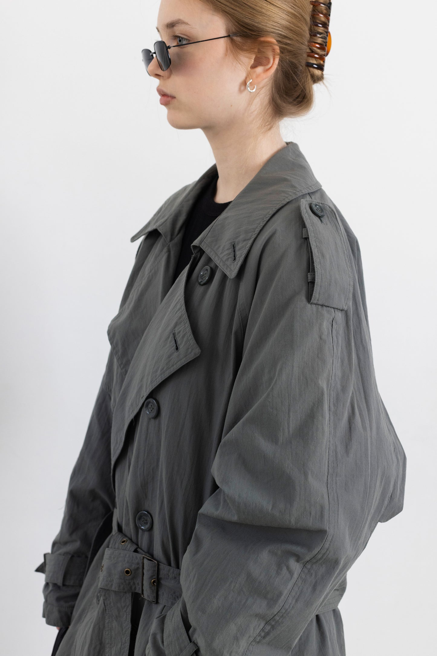 Vintage Mint Green Padded Trench Coat