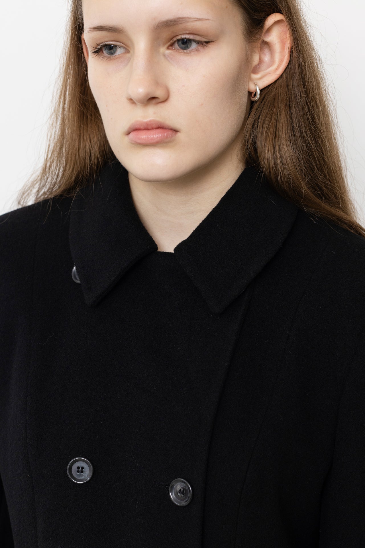 Vintage Long Black Wool Coat