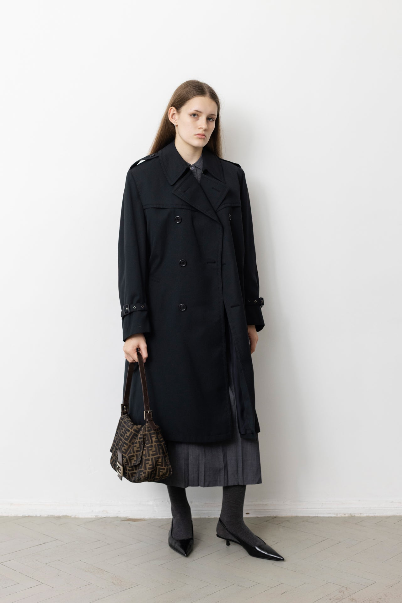 Vintage Navy Oversized Trench Coat