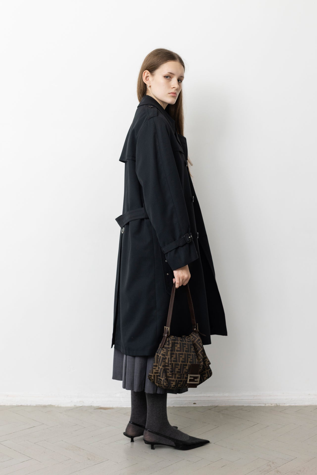 Vintage Navy Oversized Trench Coat