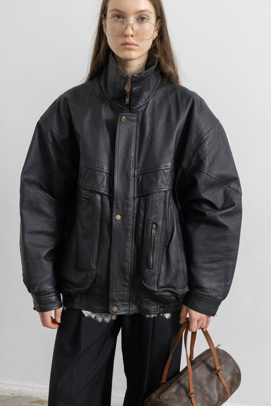 Vintage Black Leather Jacket
