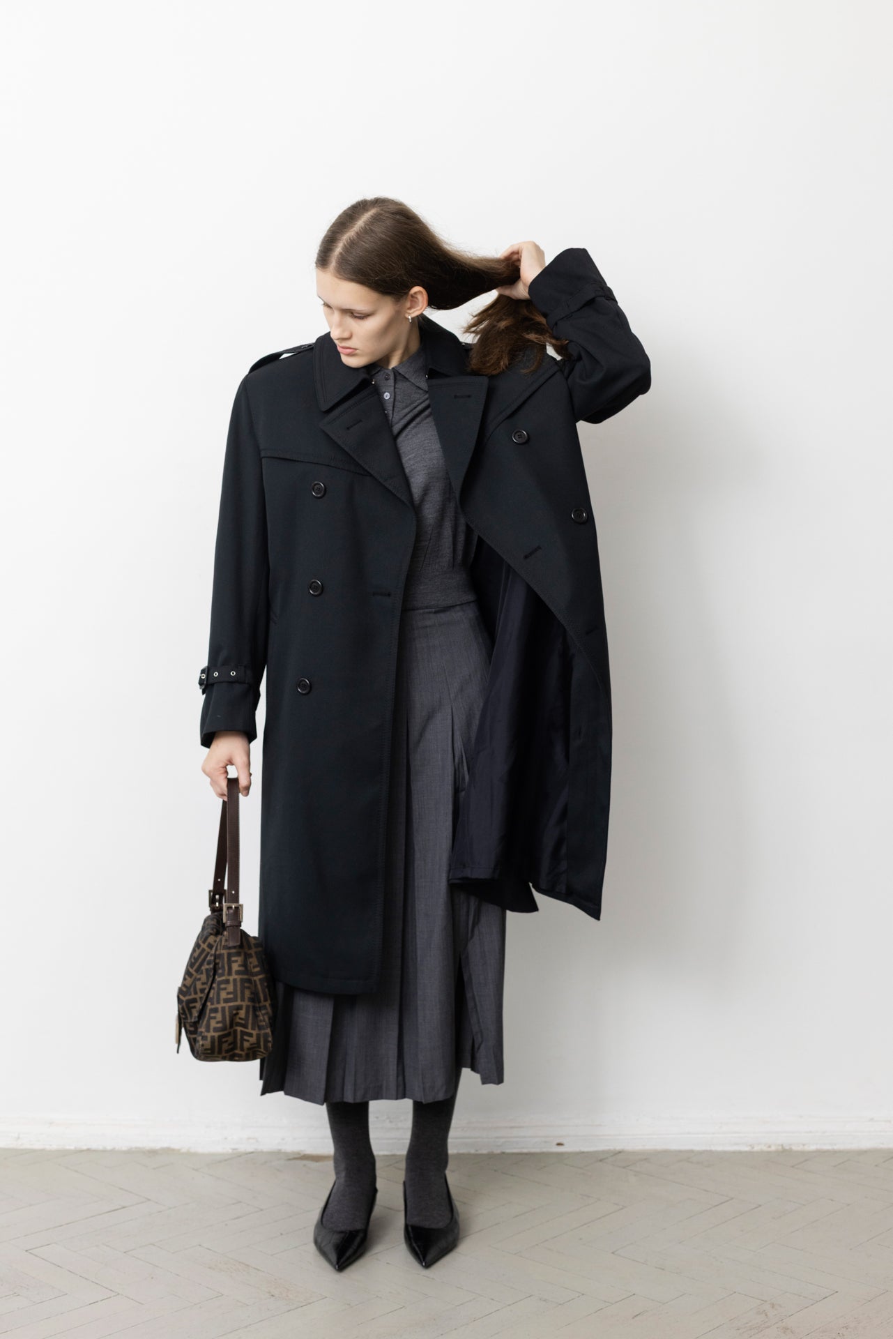 Vintage Navy Oversized Trench Coat