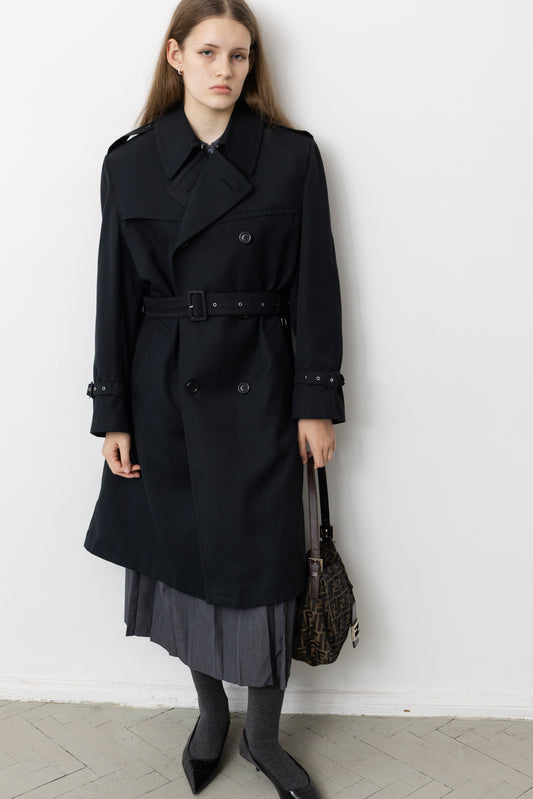 Vintage Navy Oversized Trench Coat
