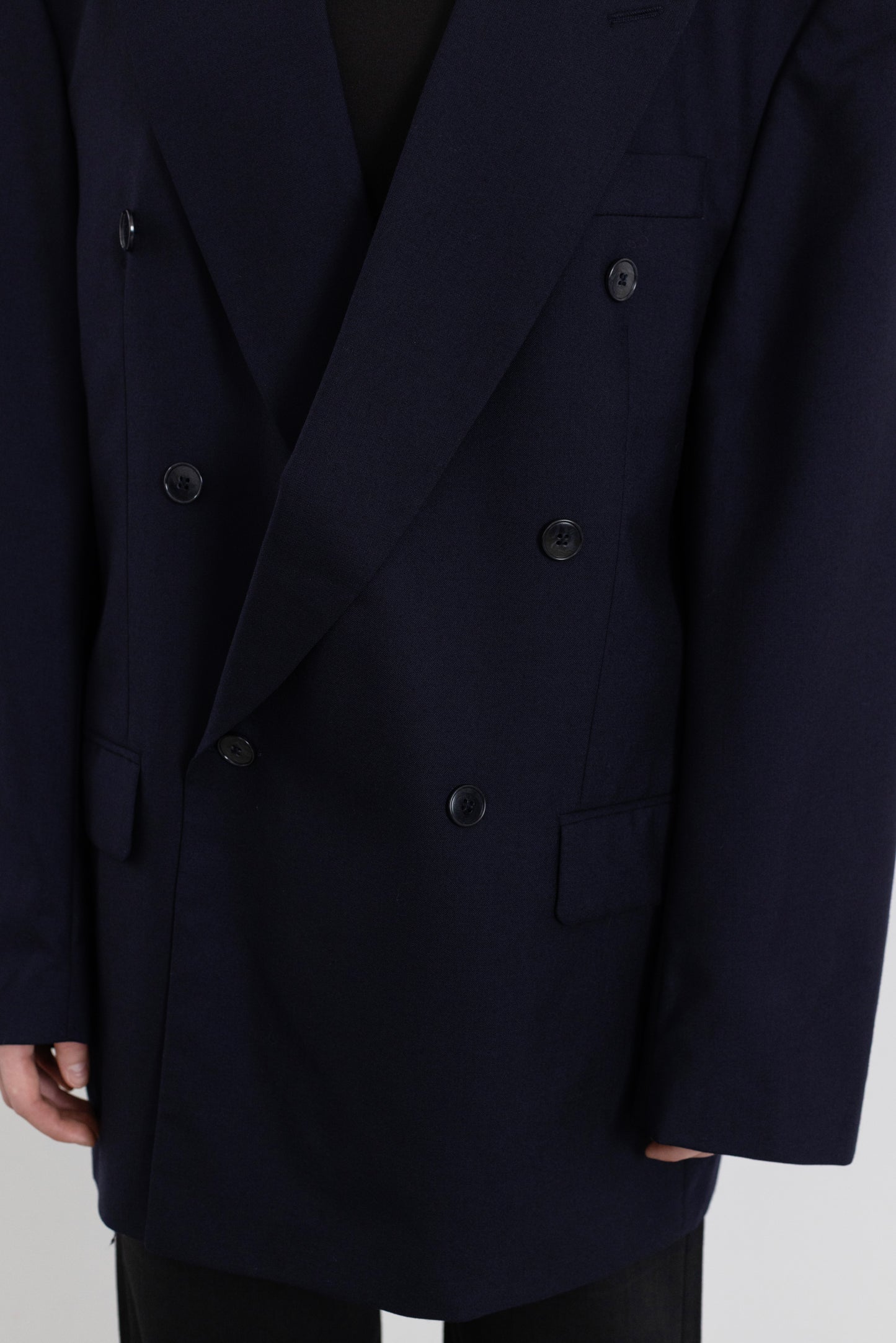 Vintage Navy 100% Wool Blazer