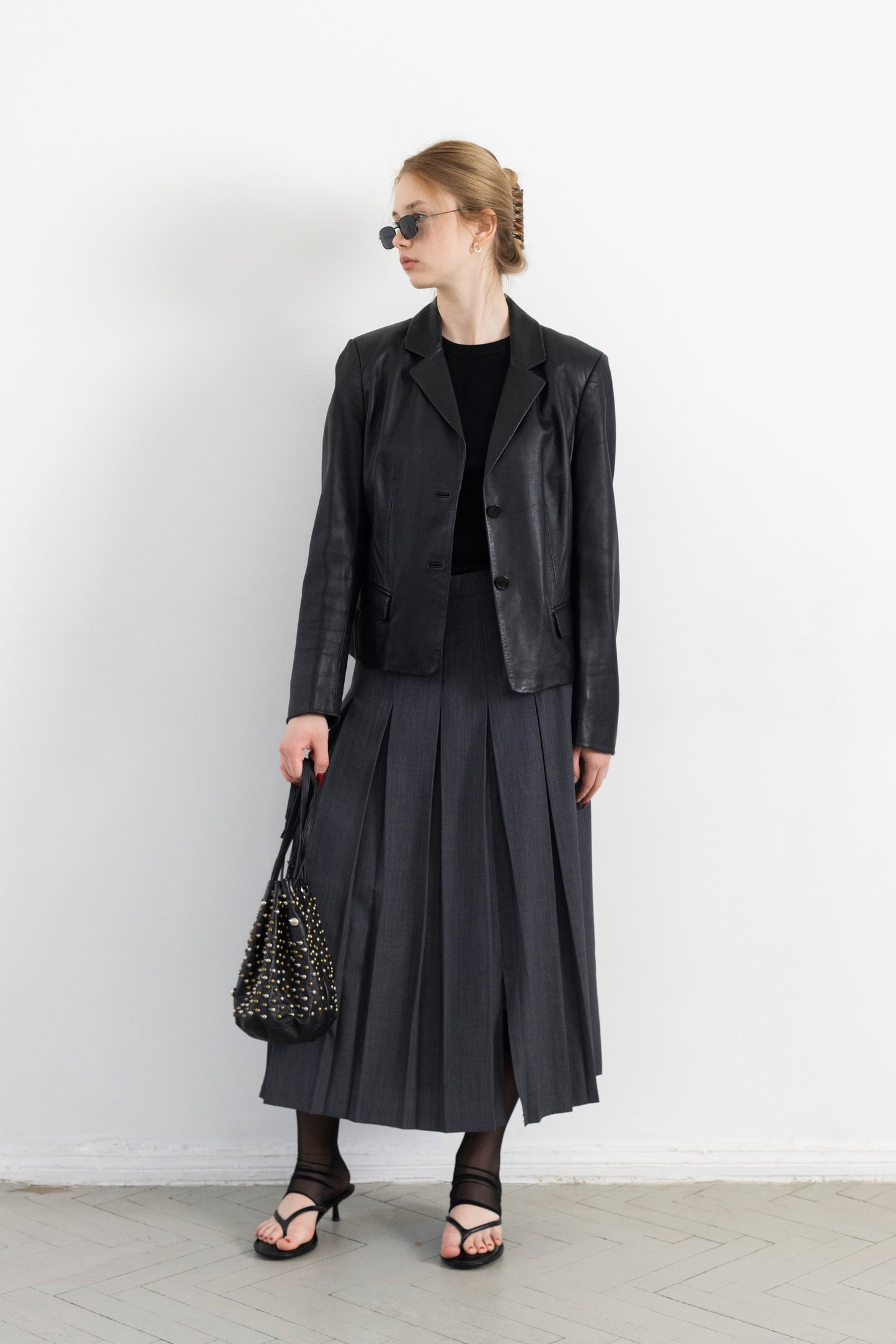 Vintage Short Black Soft Leather Jacket