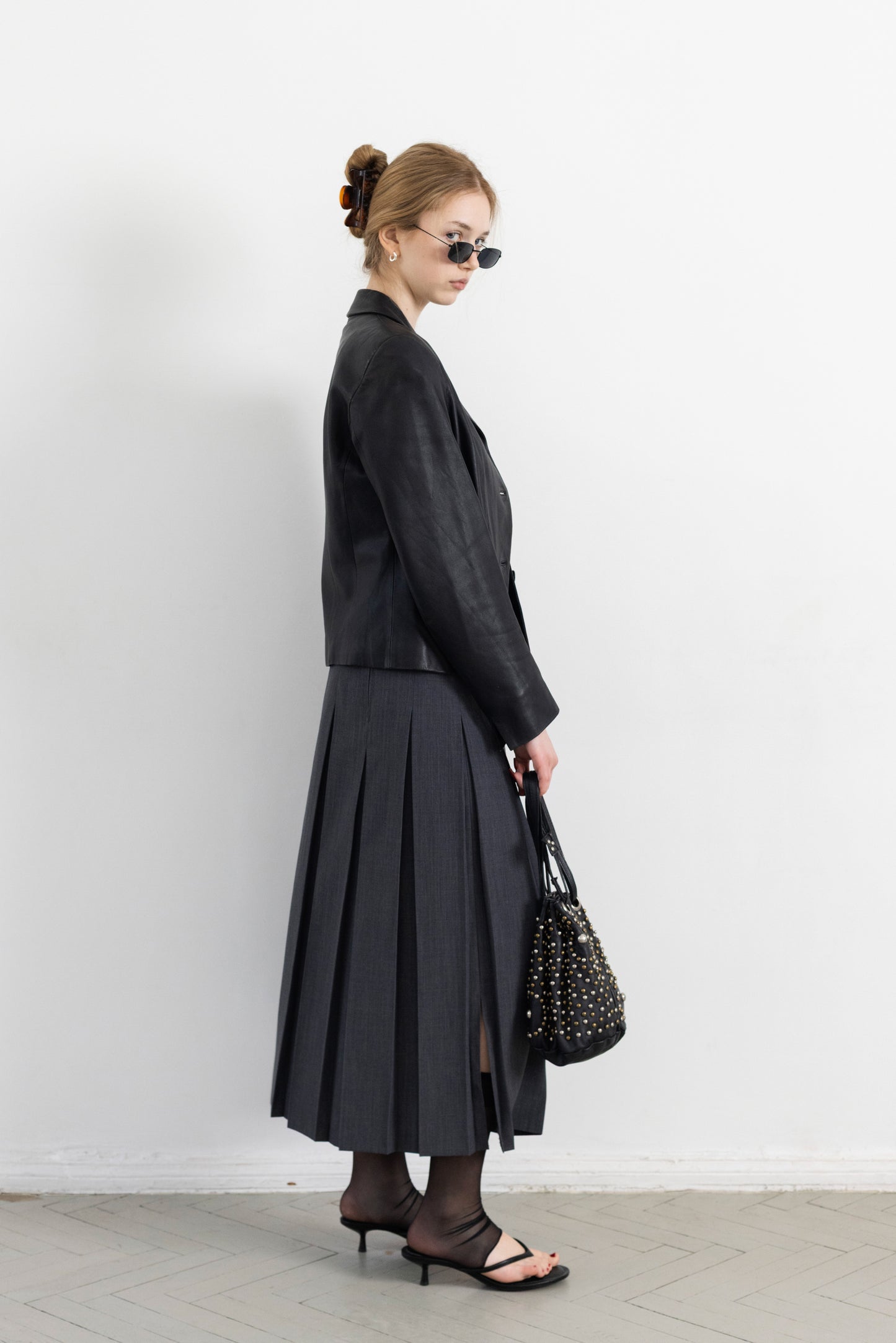Vintage Short Black Soft Leather Jacket