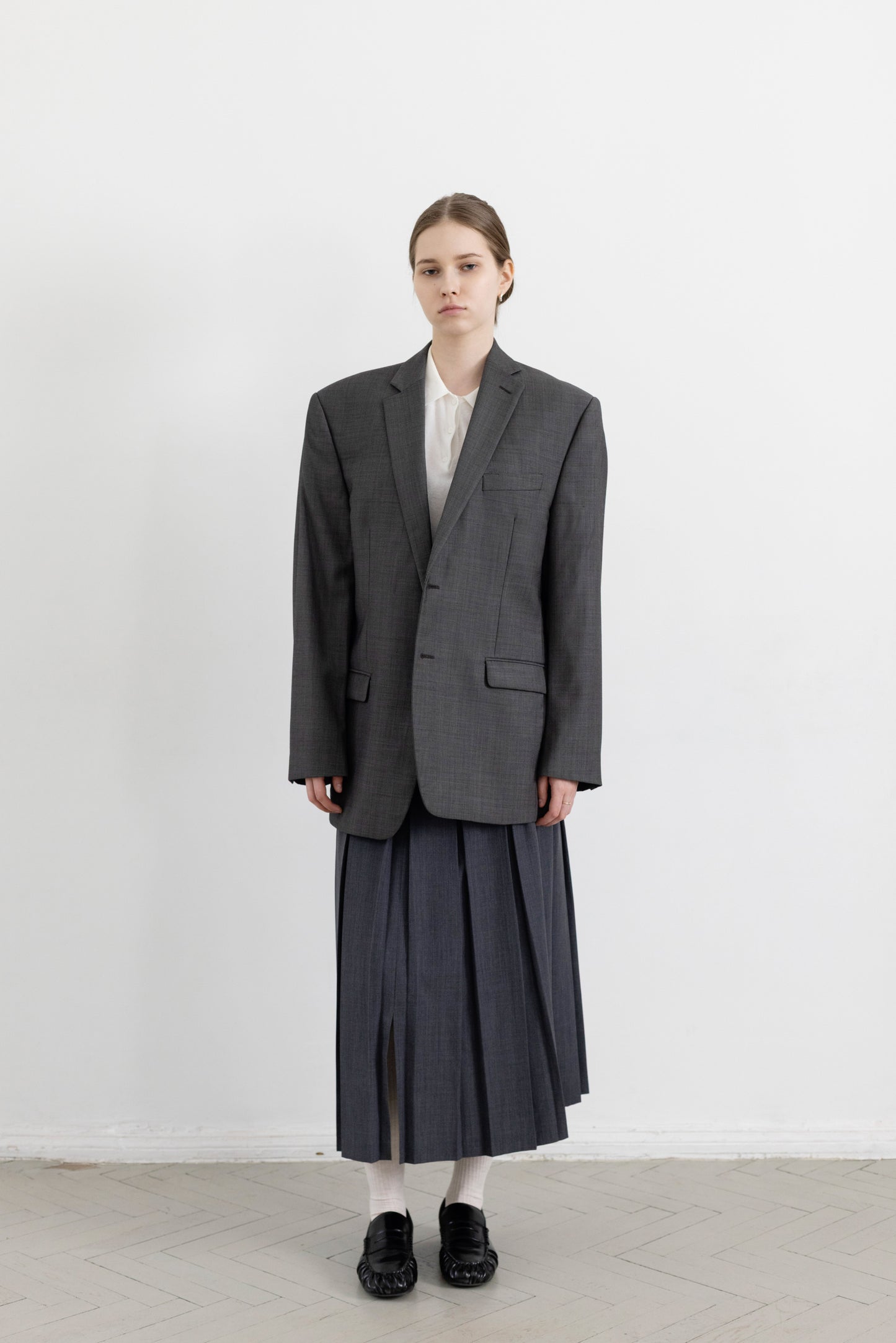 Vintage Calvin Klein Grey 100% Wool Blazer