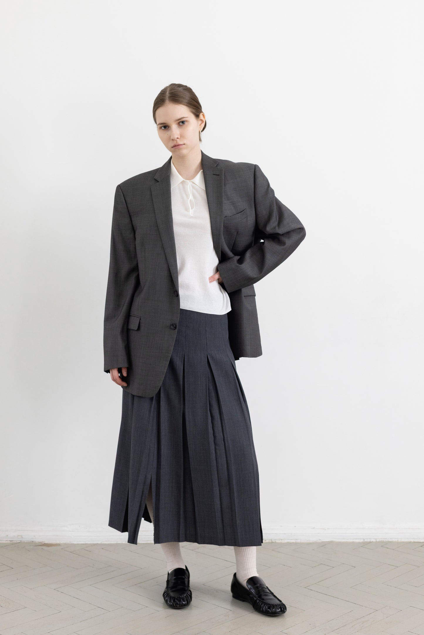 Vintage Calvin Klein Grey 100% Wool Blazer
