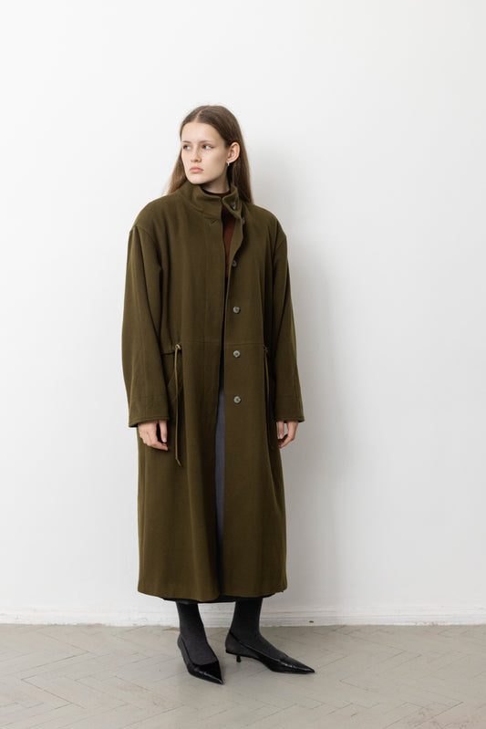 Vintage Olive Green Wool Coat