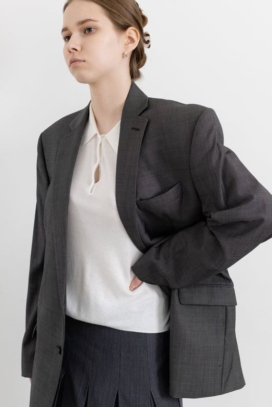 Vintage Calvin Klein Grey 100% Wool Blazer