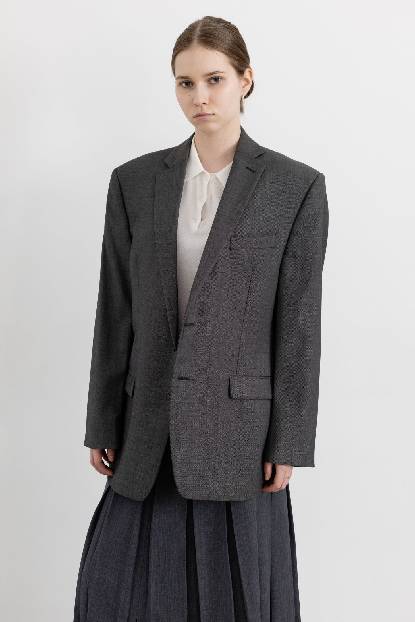 Vintage Calvin Klein Grey 100% Wool Blazer
