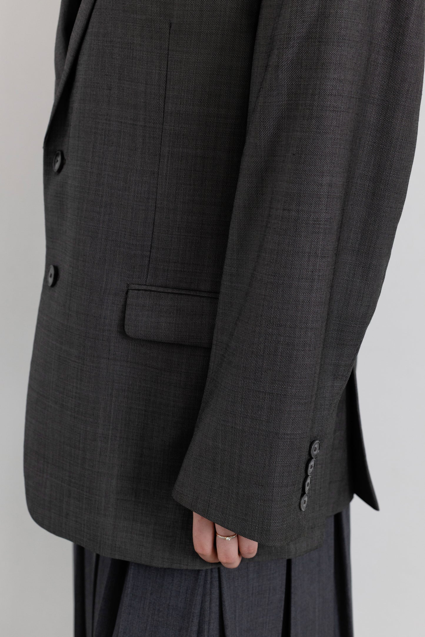 Vintage Calvin Klein Grey 100% Wool Blazer