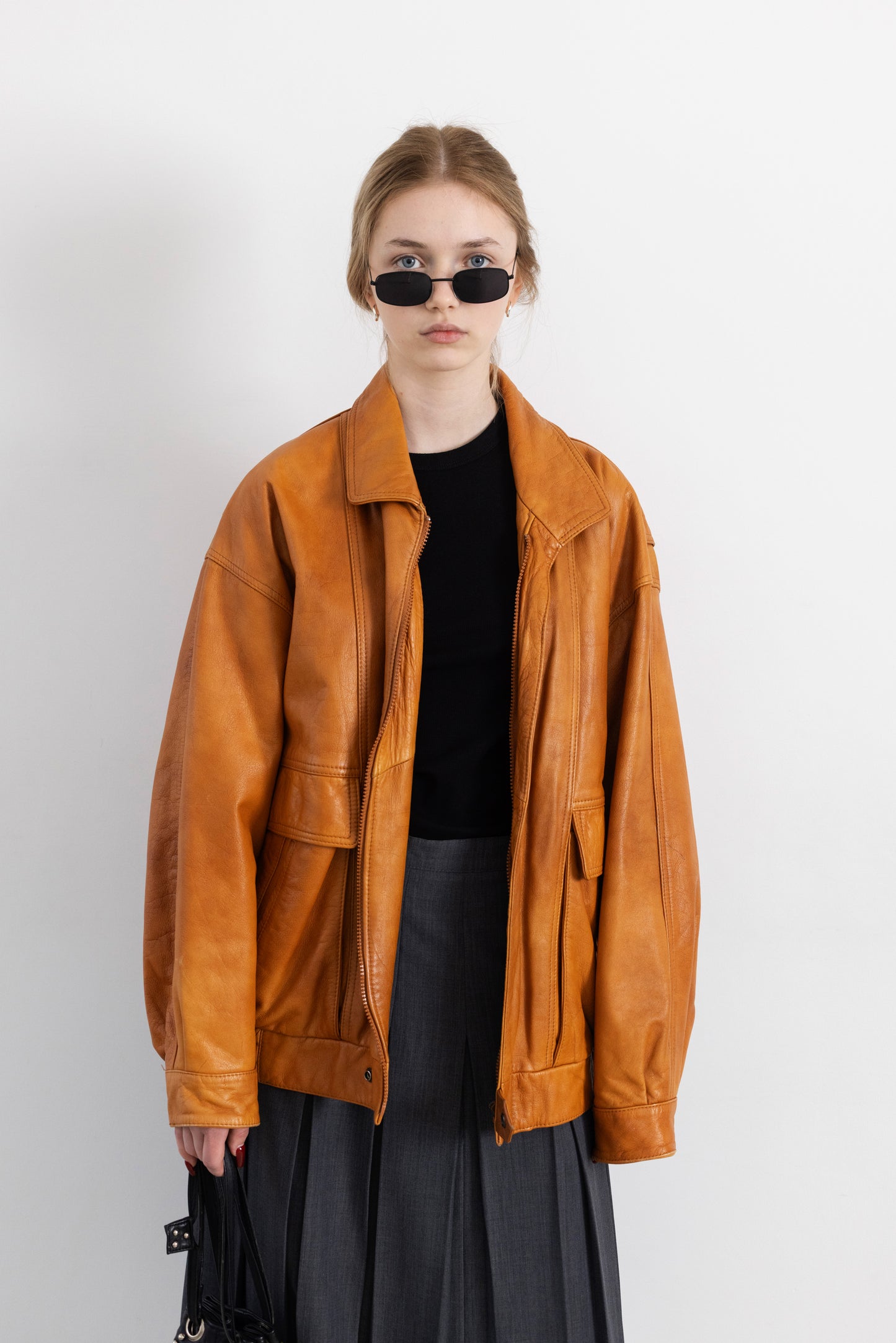 Vintage Rust Brown Leather Jacket