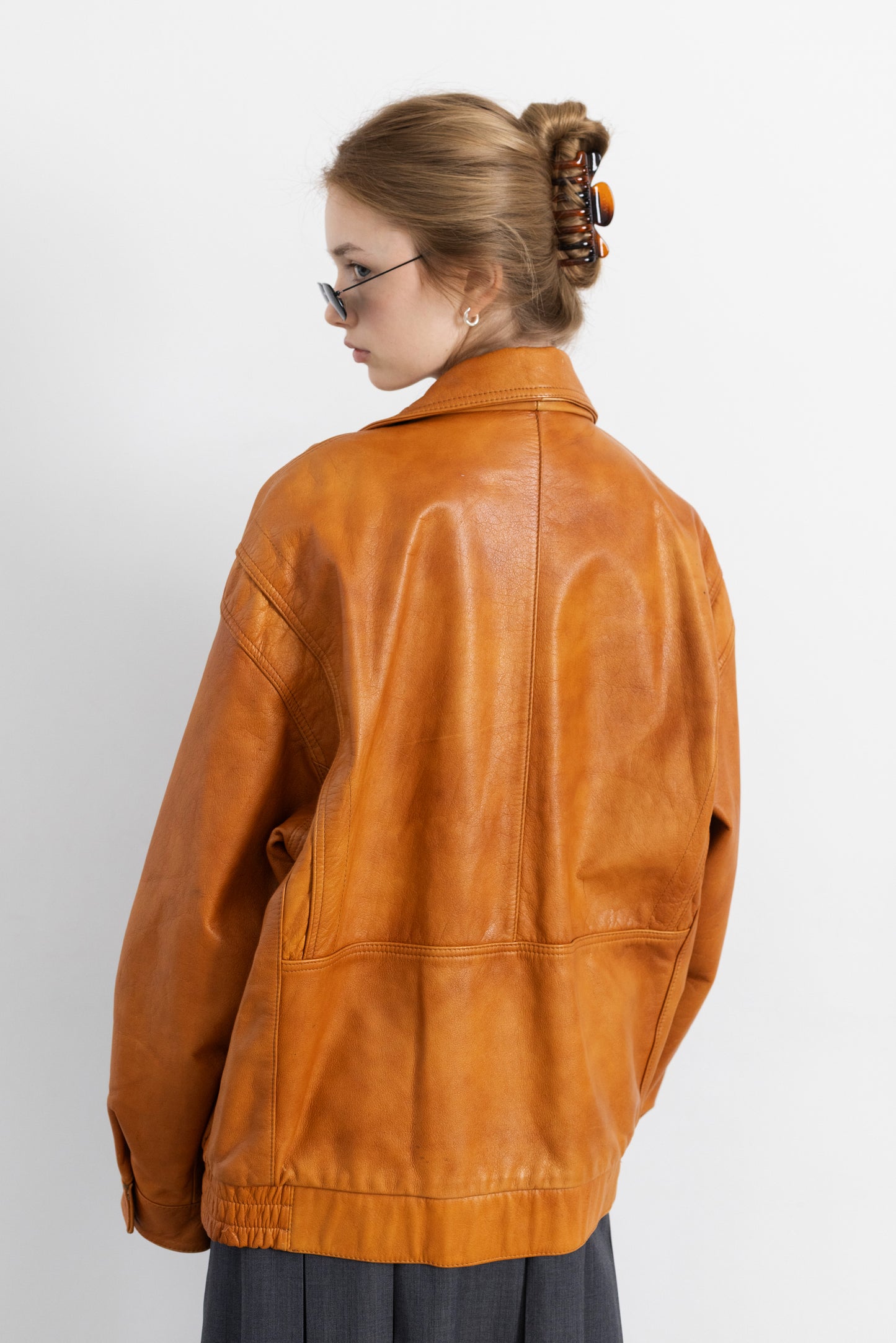 Vintage Rust Brown Leather Jacket