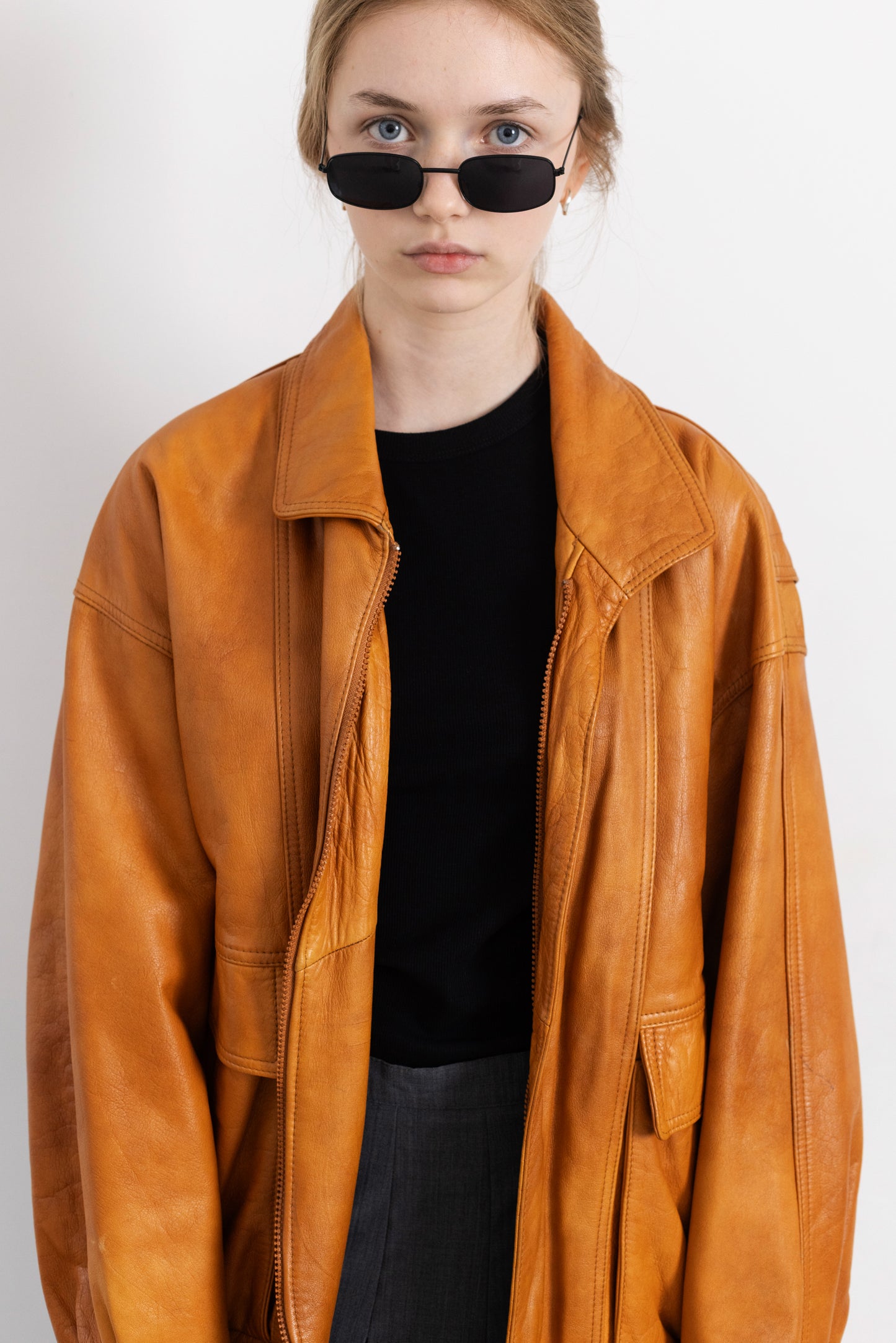 Vintage Rust Brown Leather Jacket