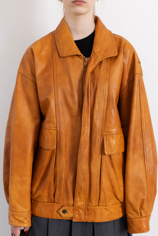 Vintage Rust Brown Leather Jacket