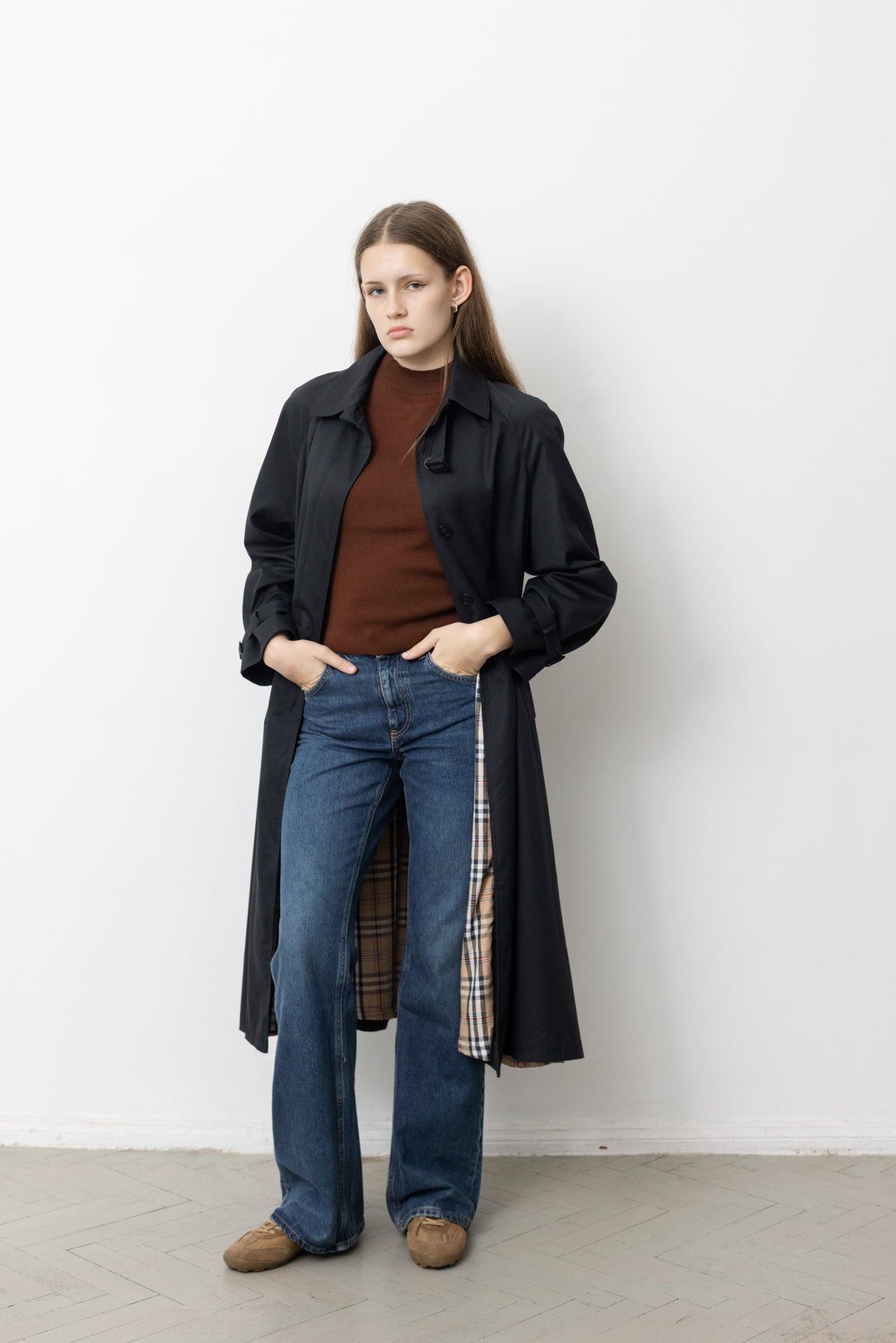 Vintage Navy Trench Coat