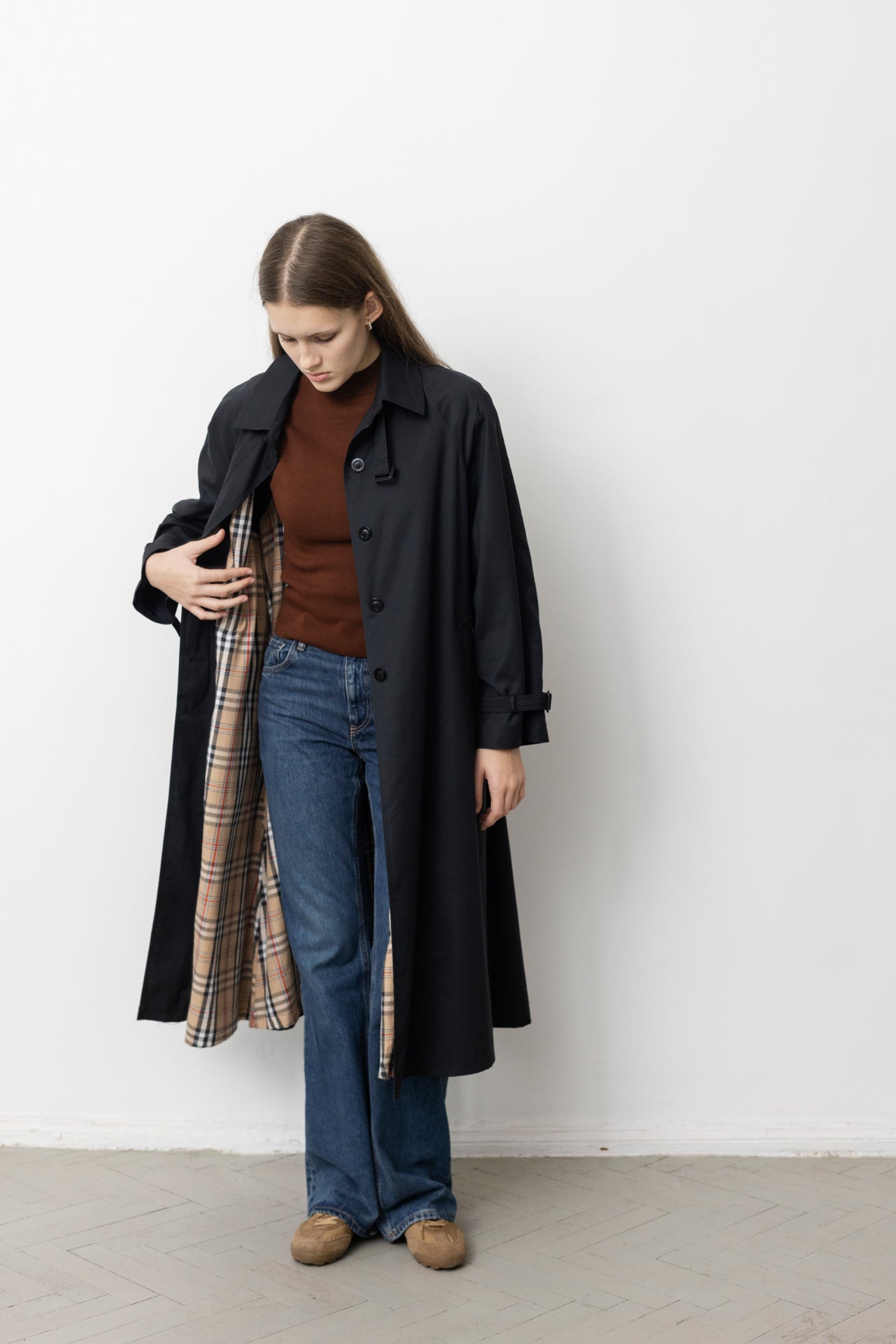 Vintage Navy Trench Coat